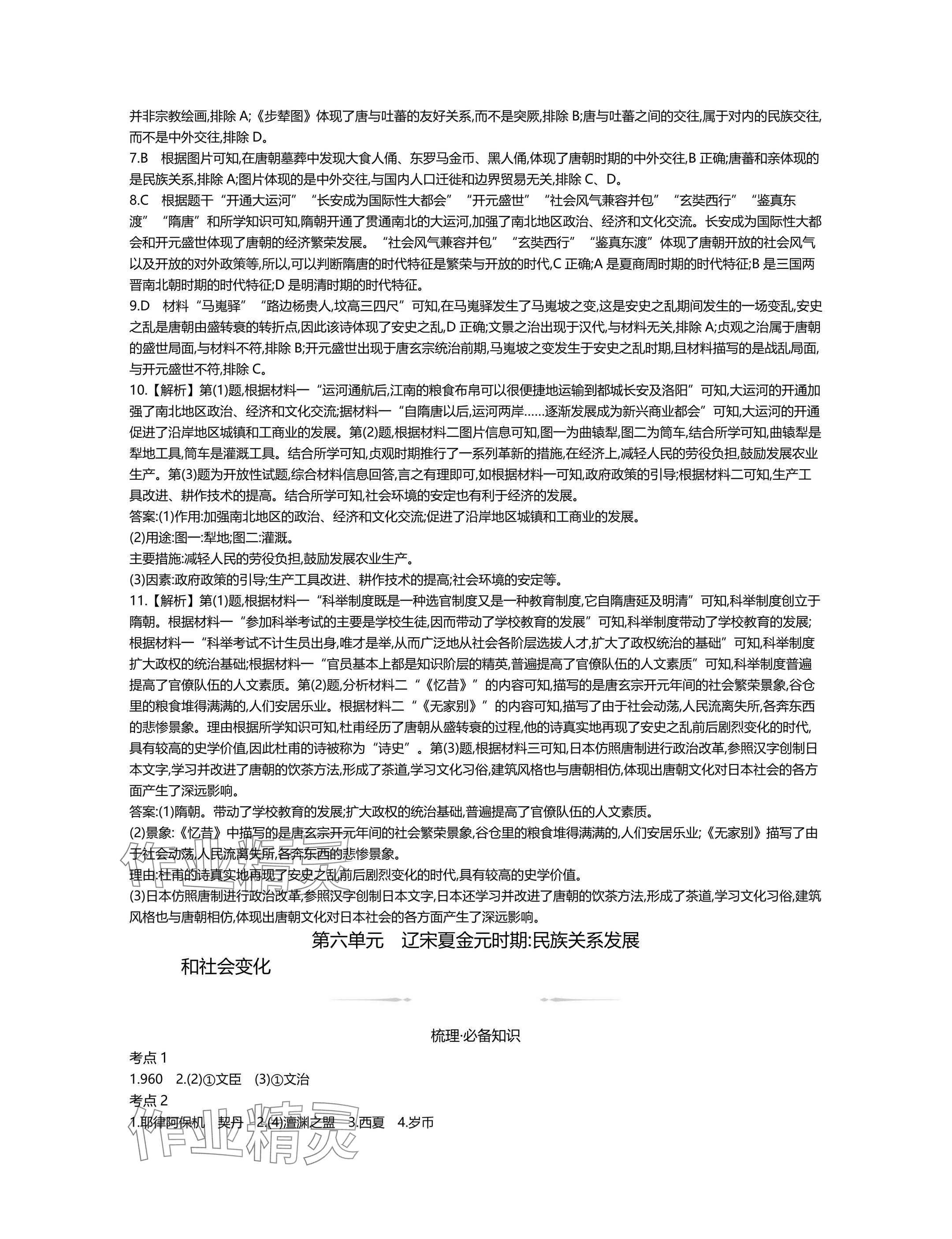 2025年世纪金榜金榜中考历史中考武汉专版 参考答案第6页