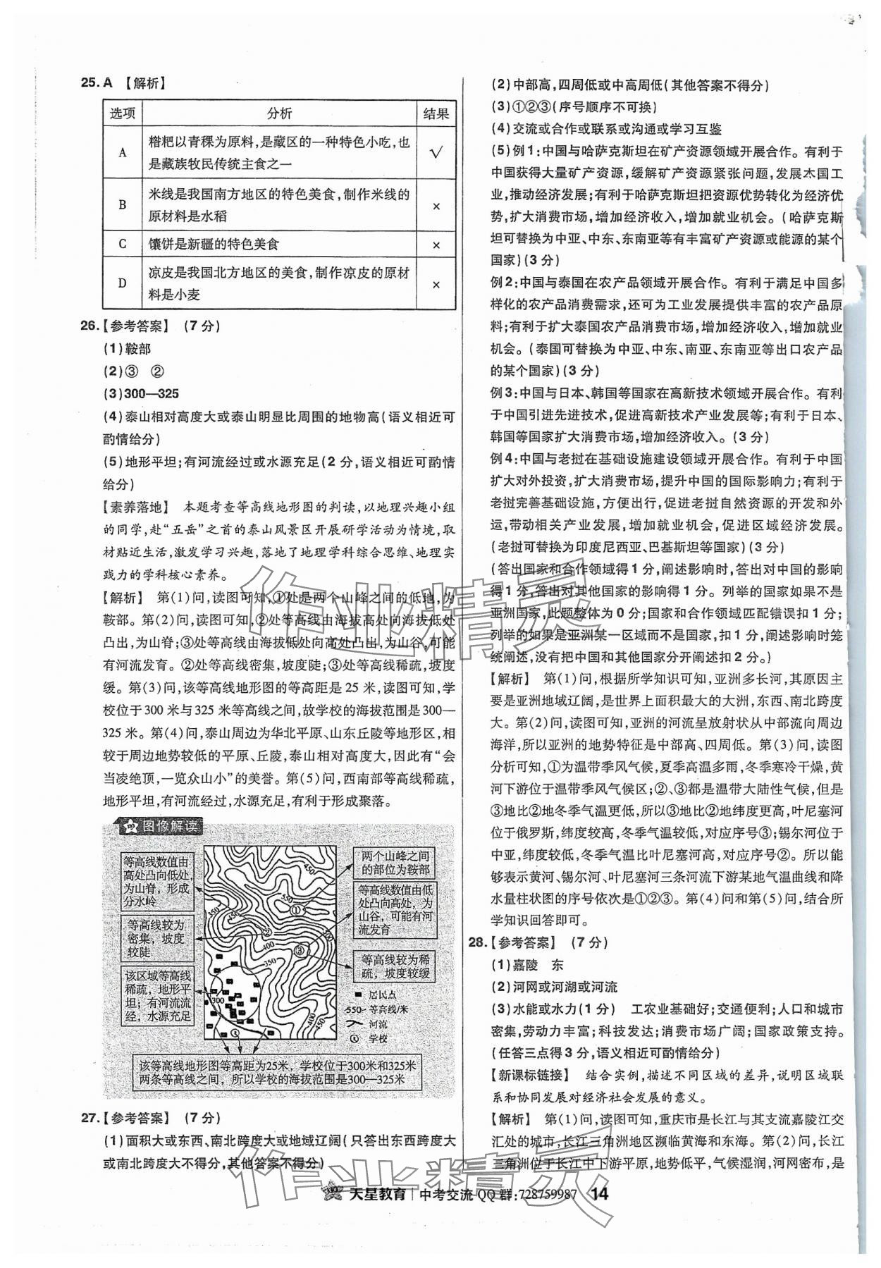 2024年金考卷福建中考45套匯編地理 參考答案第13頁