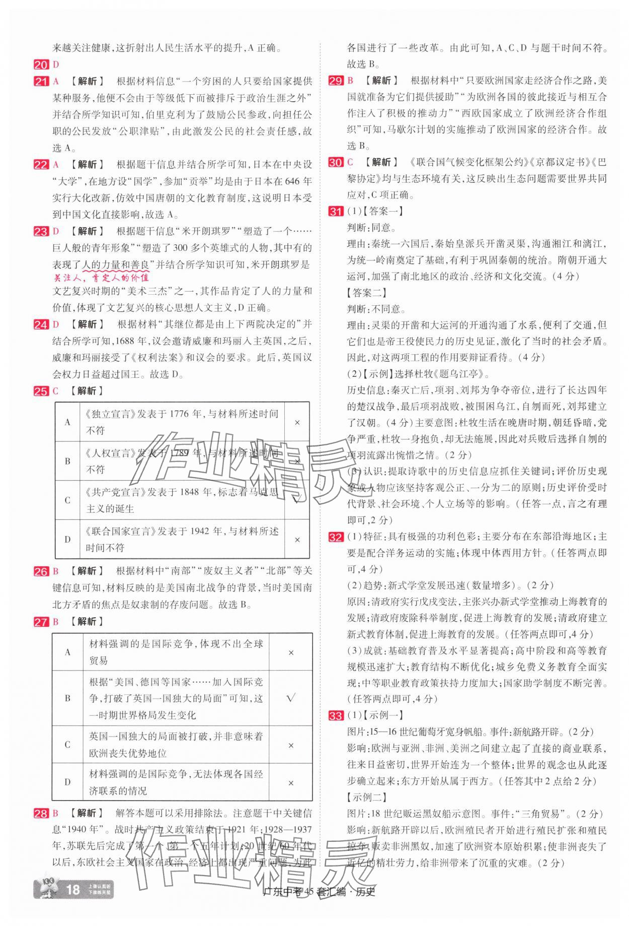 2025年金考卷45套匯編歷史廣東專版 第18頁