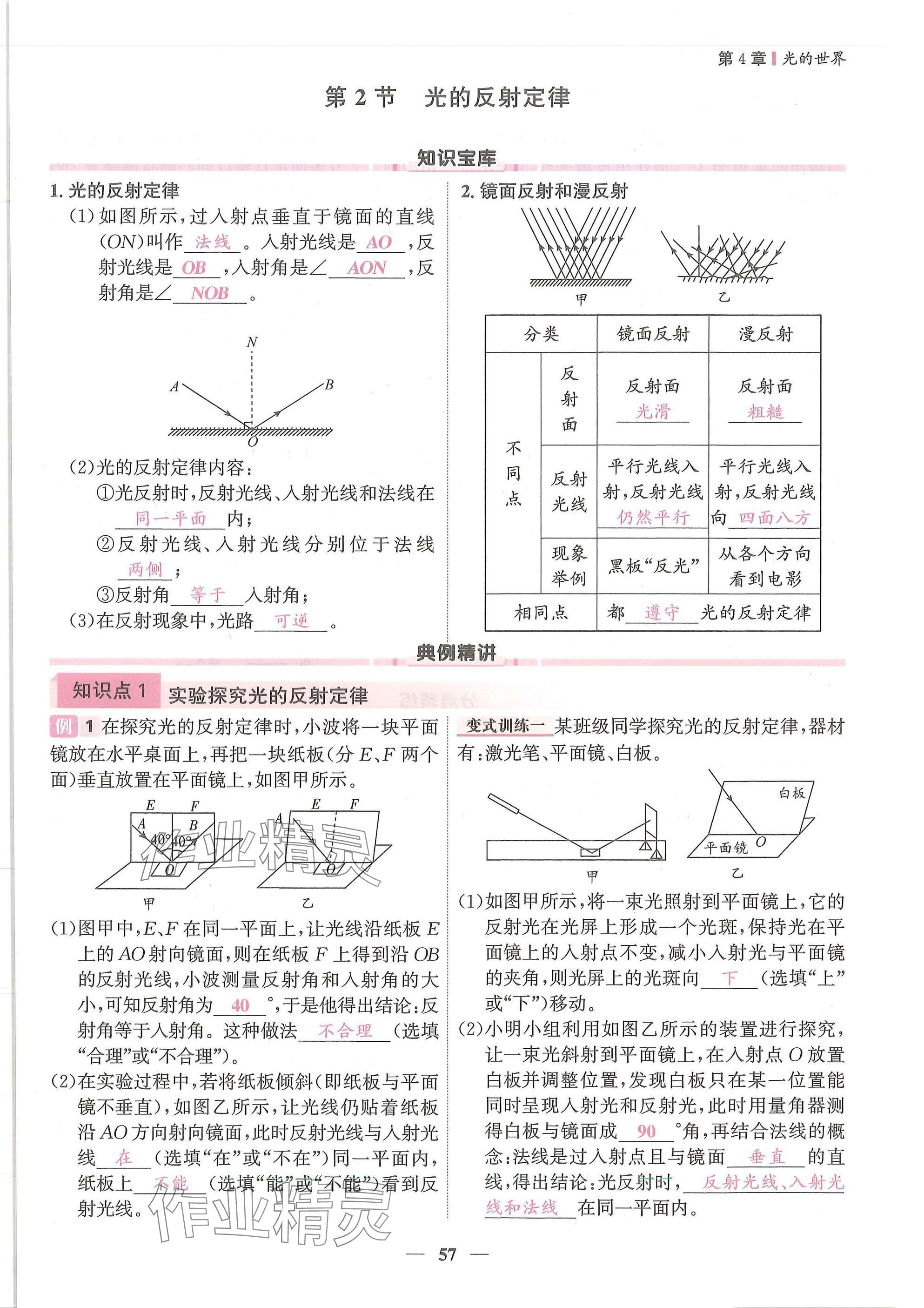 2025年物理学堂八年级上册教科版 参考答案第57页