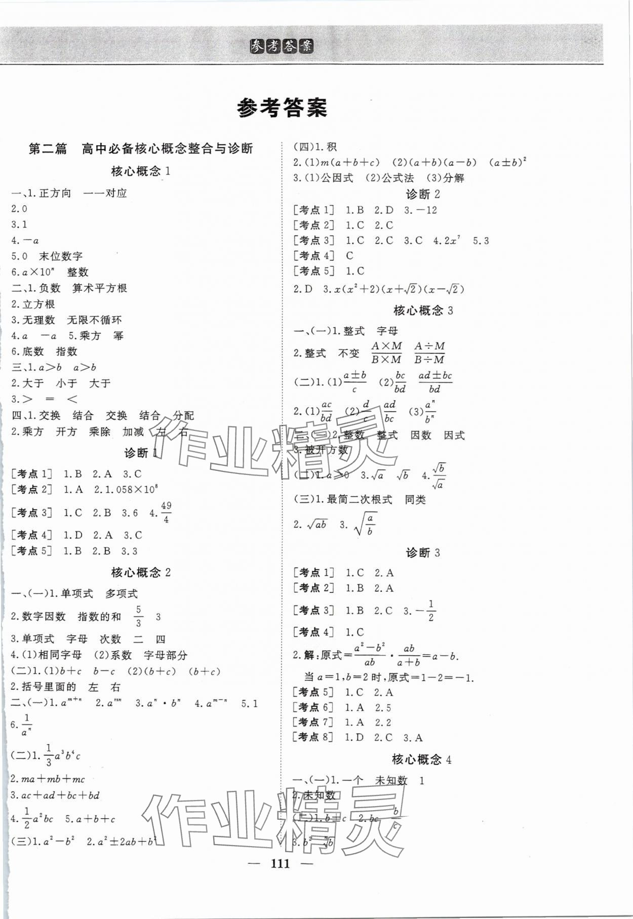 2025年优化方案初升高衔接九年级数学 第1页
