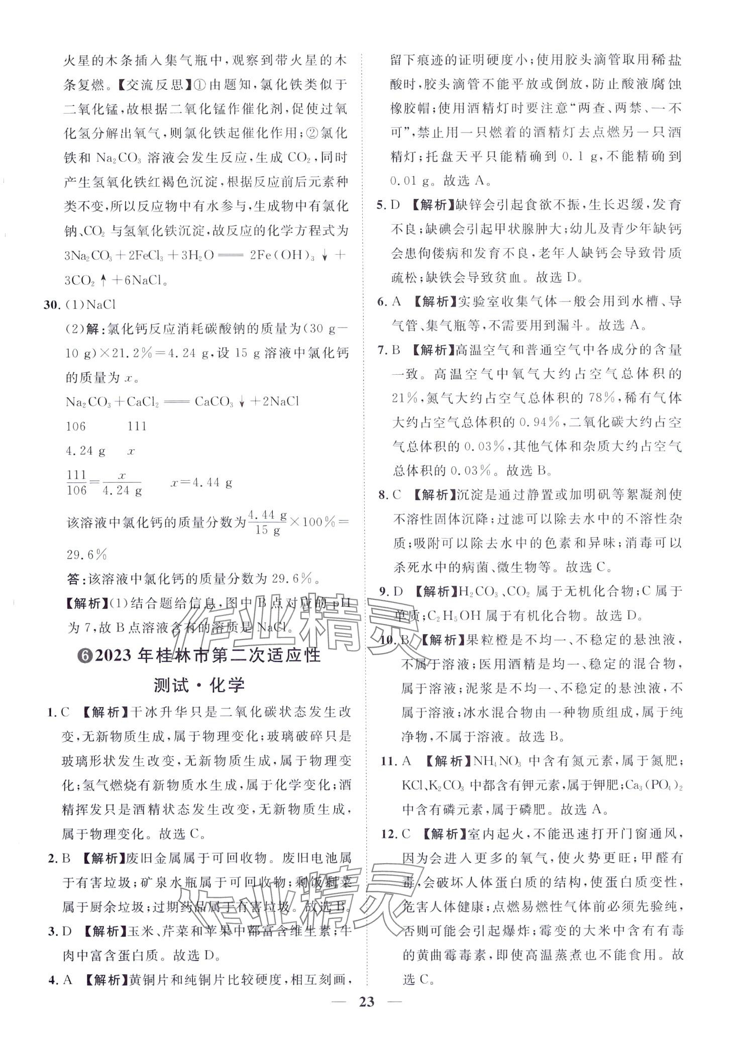 2024年中考金卷中考試題精編化學(xué)廣西專版 第23頁