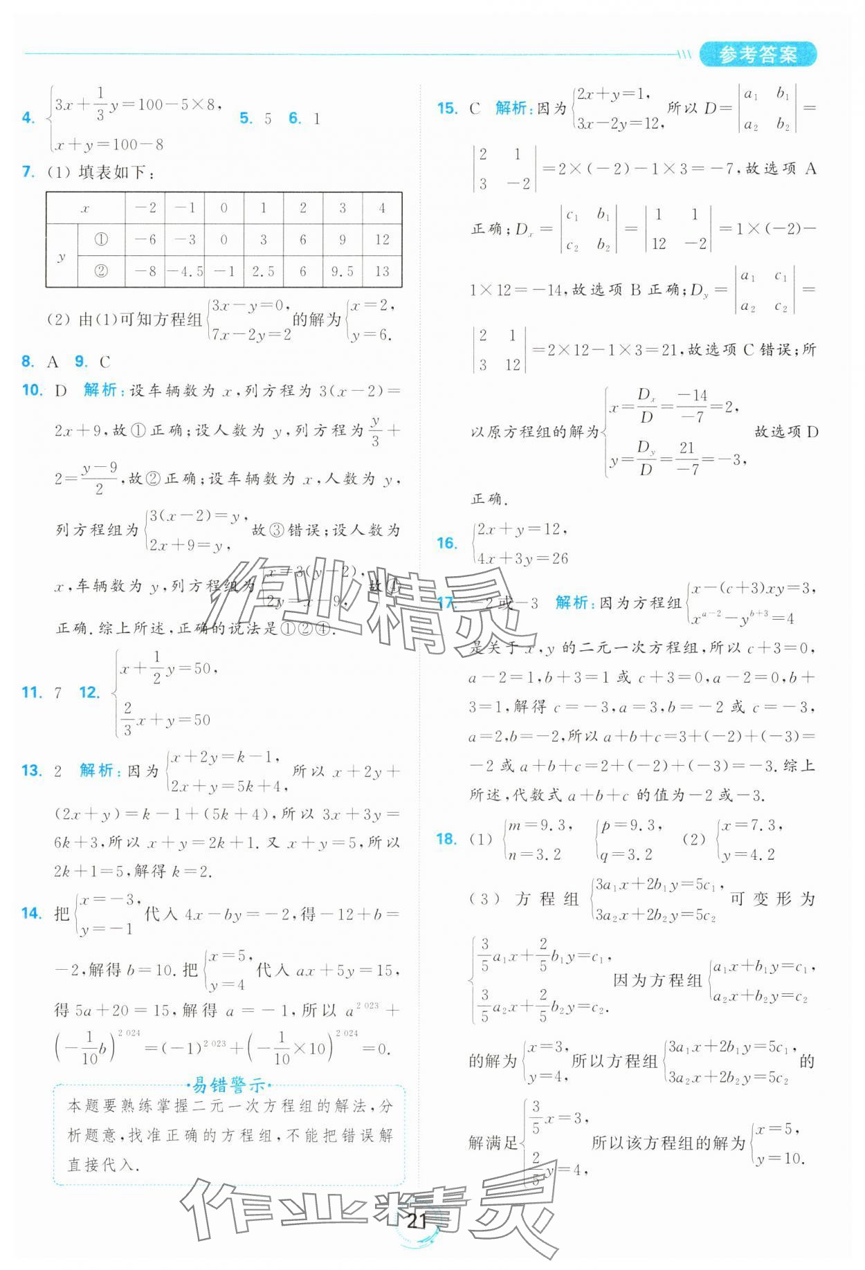 2025年亮點(diǎn)給力全優(yōu)練霸七年級(jí)數(shù)學(xué)下冊蘇科版 第21頁