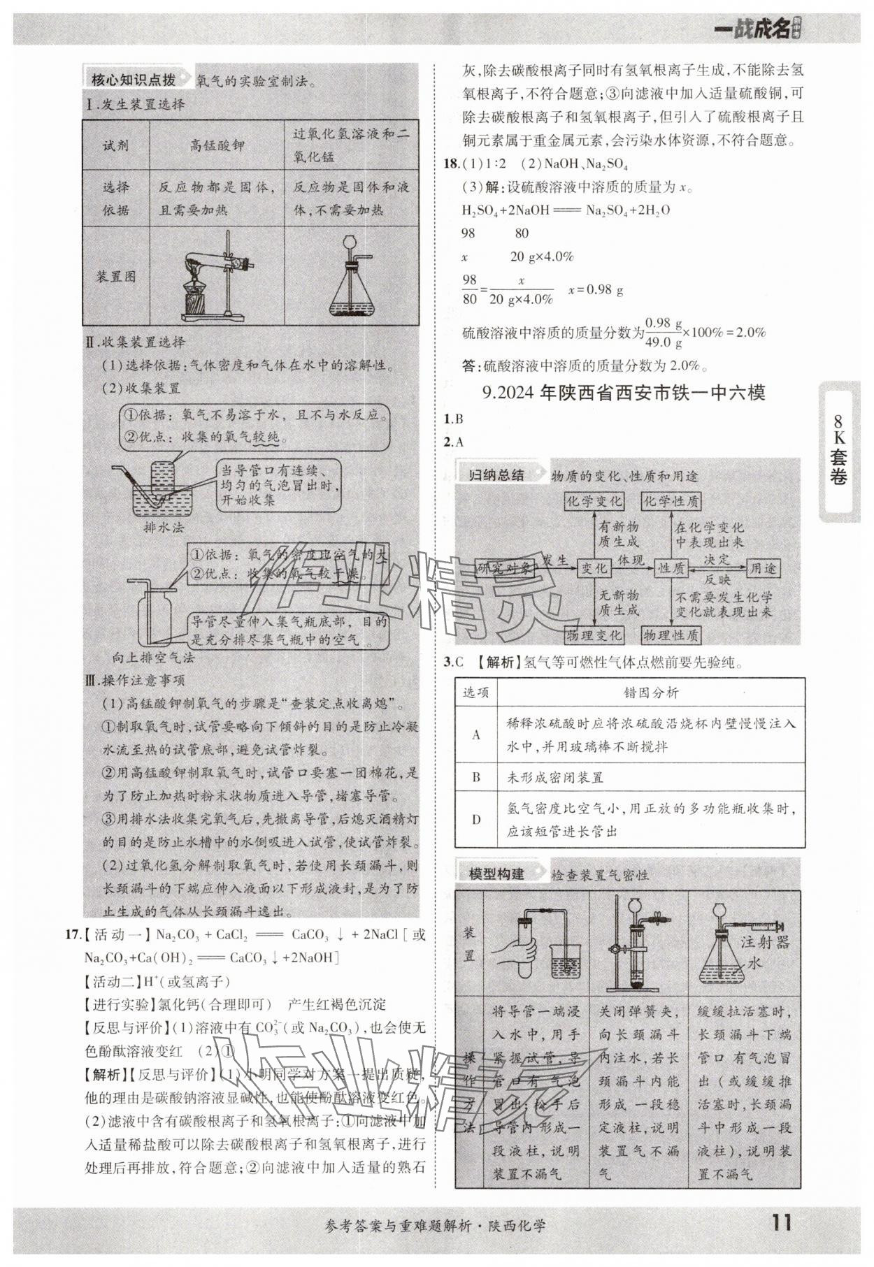 2025年一戰(zhàn)成名中考真題與拓展訓(xùn)練化學(xué)陜西專(zhuān)版 參考答案第10頁(yè)