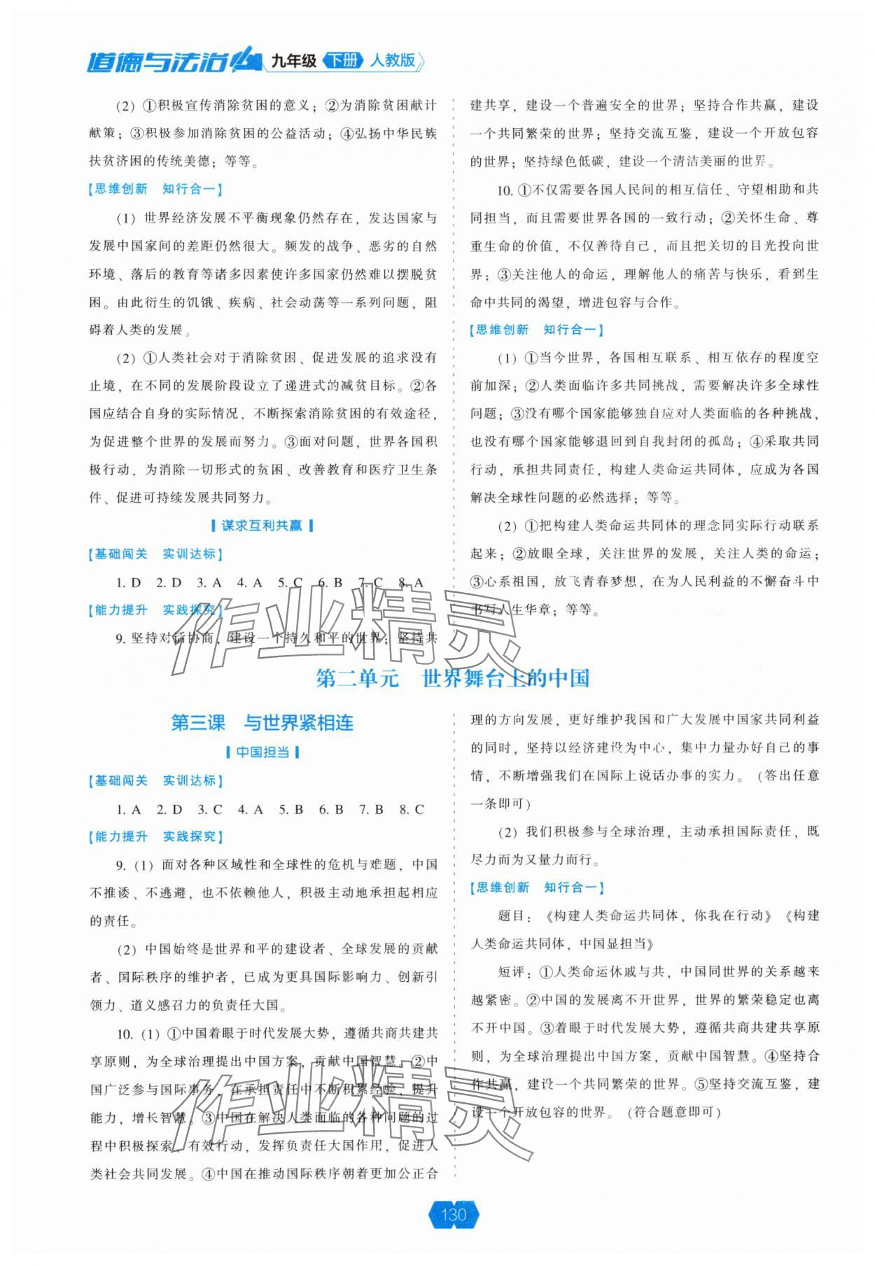 2025年新课程能力培养九年级道德与法治下册人教版 第2页