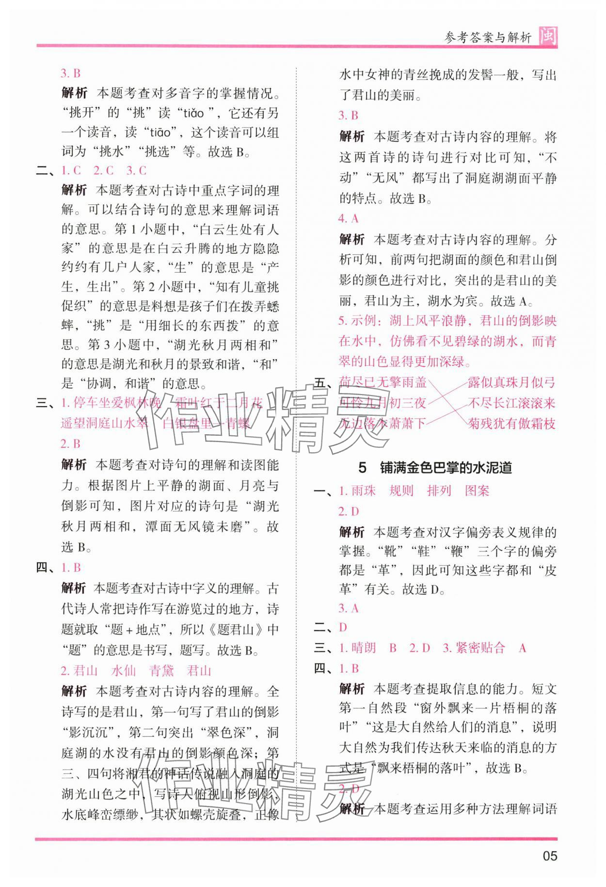 2025年木頭馬分層課課練三年級語文上冊人教版福建專版 第5頁