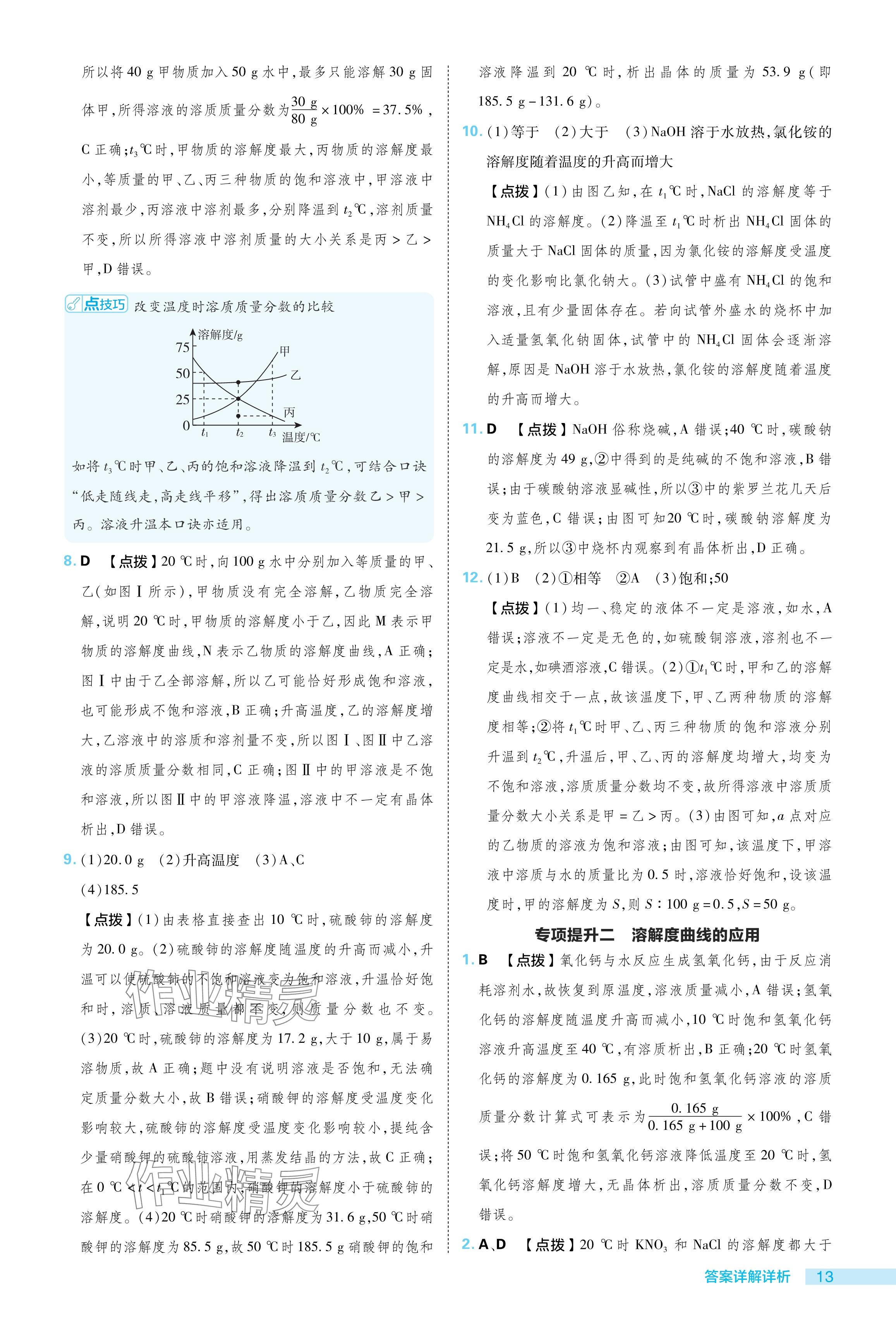 2024年綜合應(yīng)用創(chuàng)新題典中點(diǎn)九年級化學(xué)下冊魯教版 參考答案第13頁