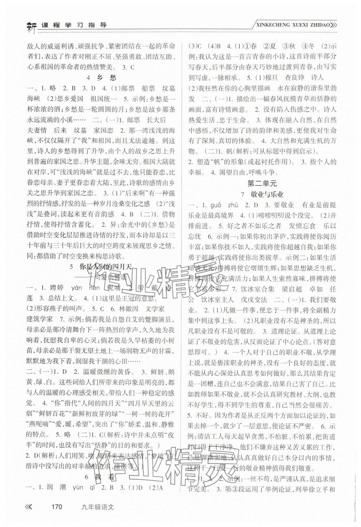 2025年新课程学习指导南方出版社九年级语文上册人教版 第2页