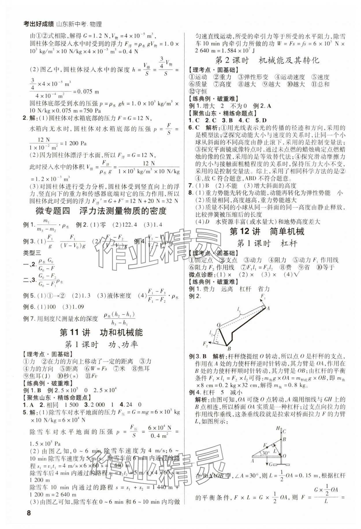 2025年考出好成績(jī)中考總復(fù)習(xí)物理山東專版 第8頁