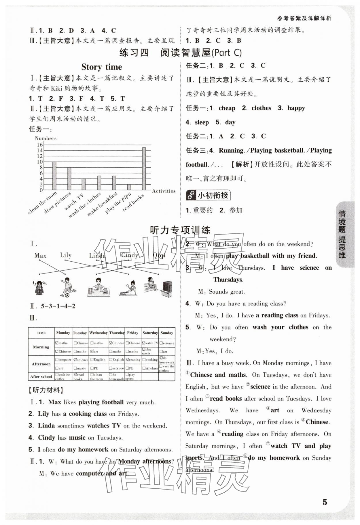 2025年小白鸥情境题五年级英语上册人教版&nbsp;参考答案第5页