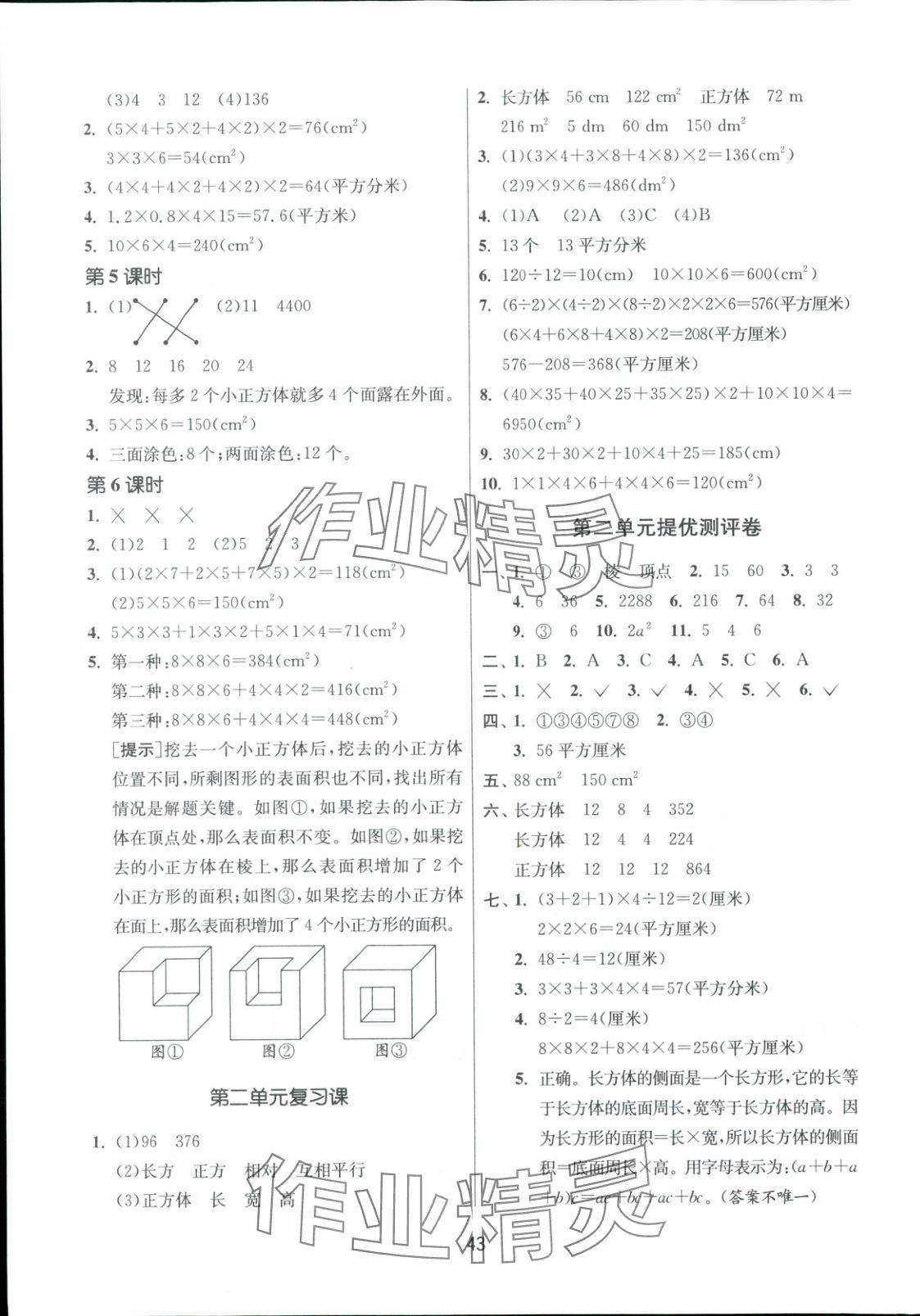 2025年全優少年課時訓練五年級數學下冊北師大版 參考答案第3頁