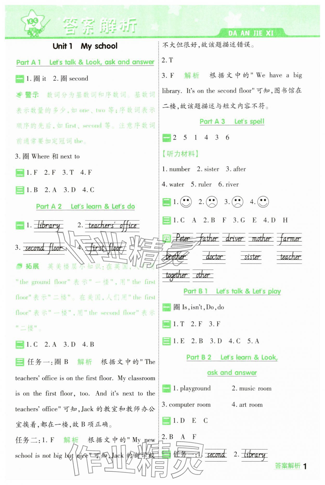 2025年一遍过四年级小学英语下册人教版 第1页