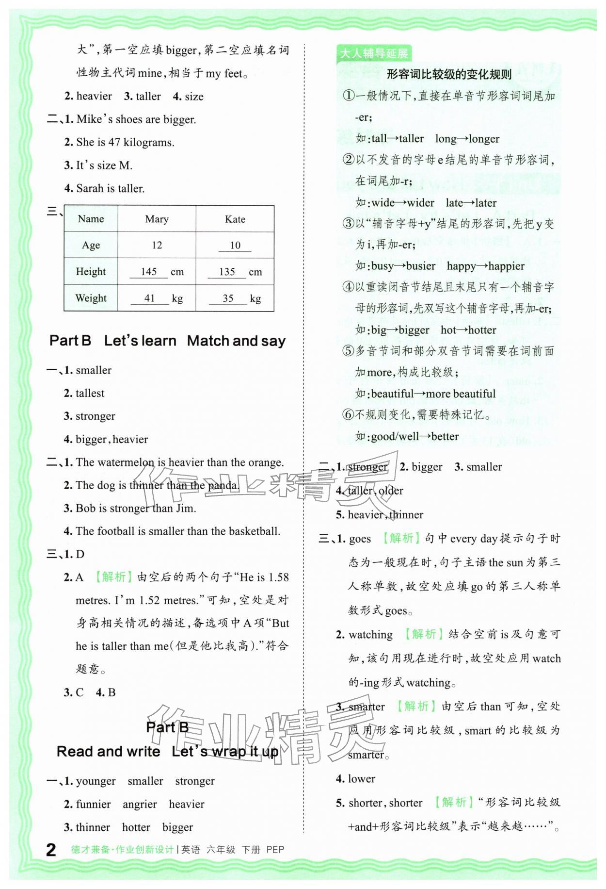 2026年王朝霞德才兼备作业创新设计六年级英语下册人教版&nbsp;第2页