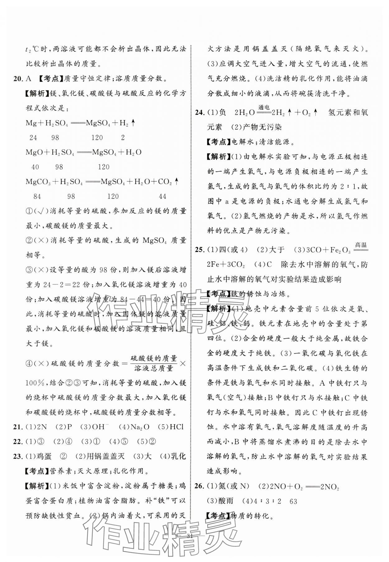 2025年中考备考指南广西2年真题1年模拟试卷化学&nbsp;第31页