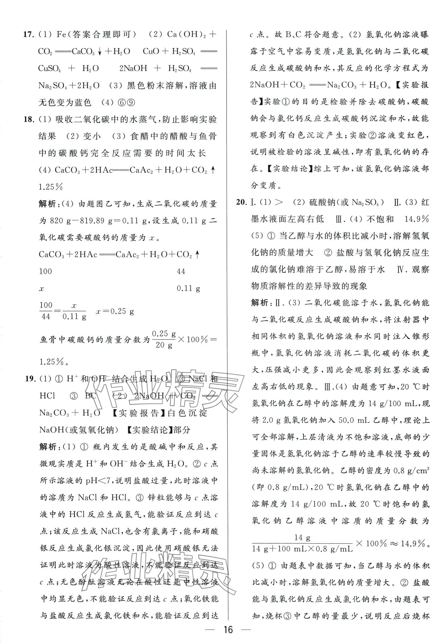 2024年亮点给力大试卷九年级化学下册人教版 第16页