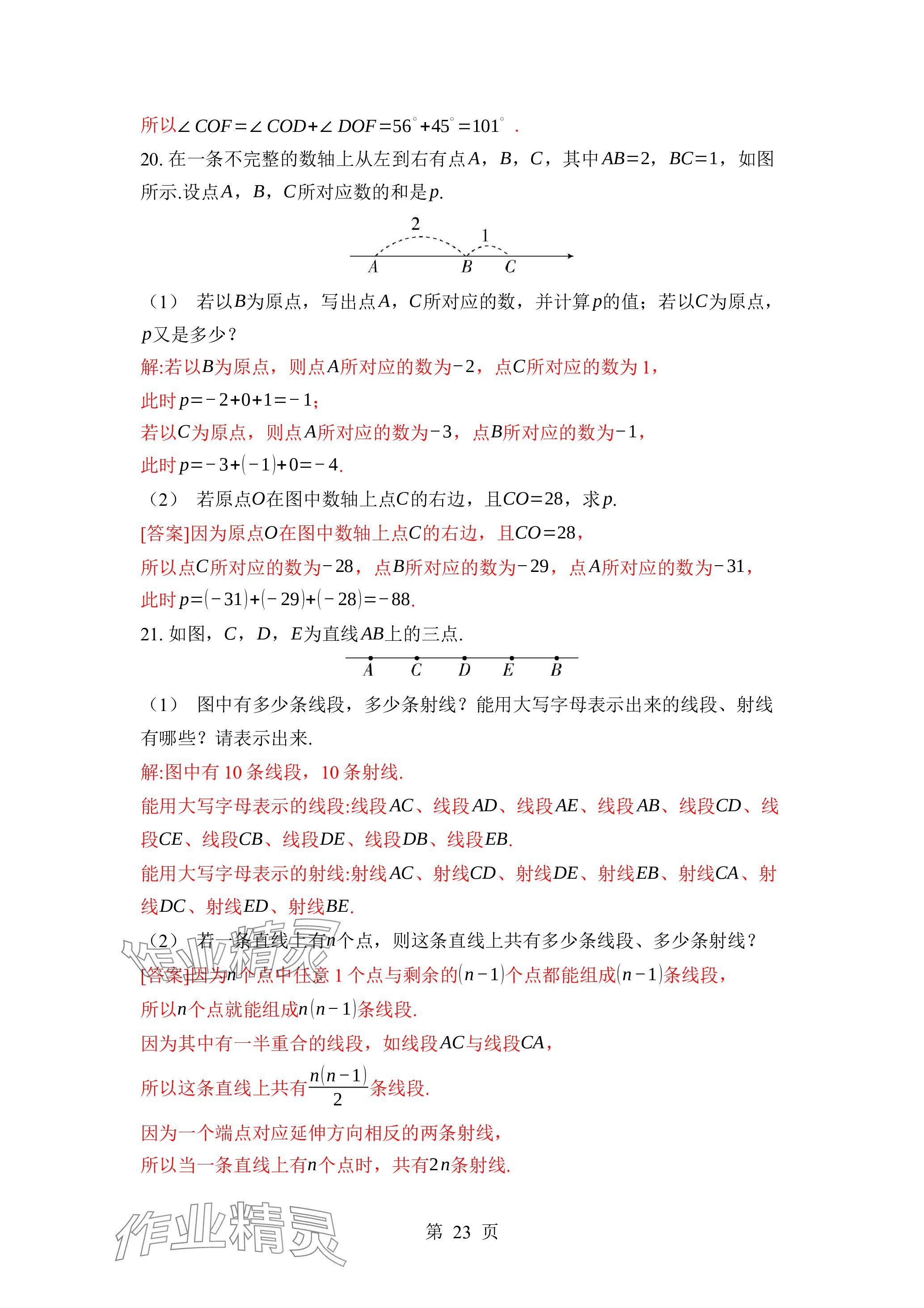 2023年廣東名師講練通七年級數(shù)學上冊北師大版深圳專版 參考答案第23頁