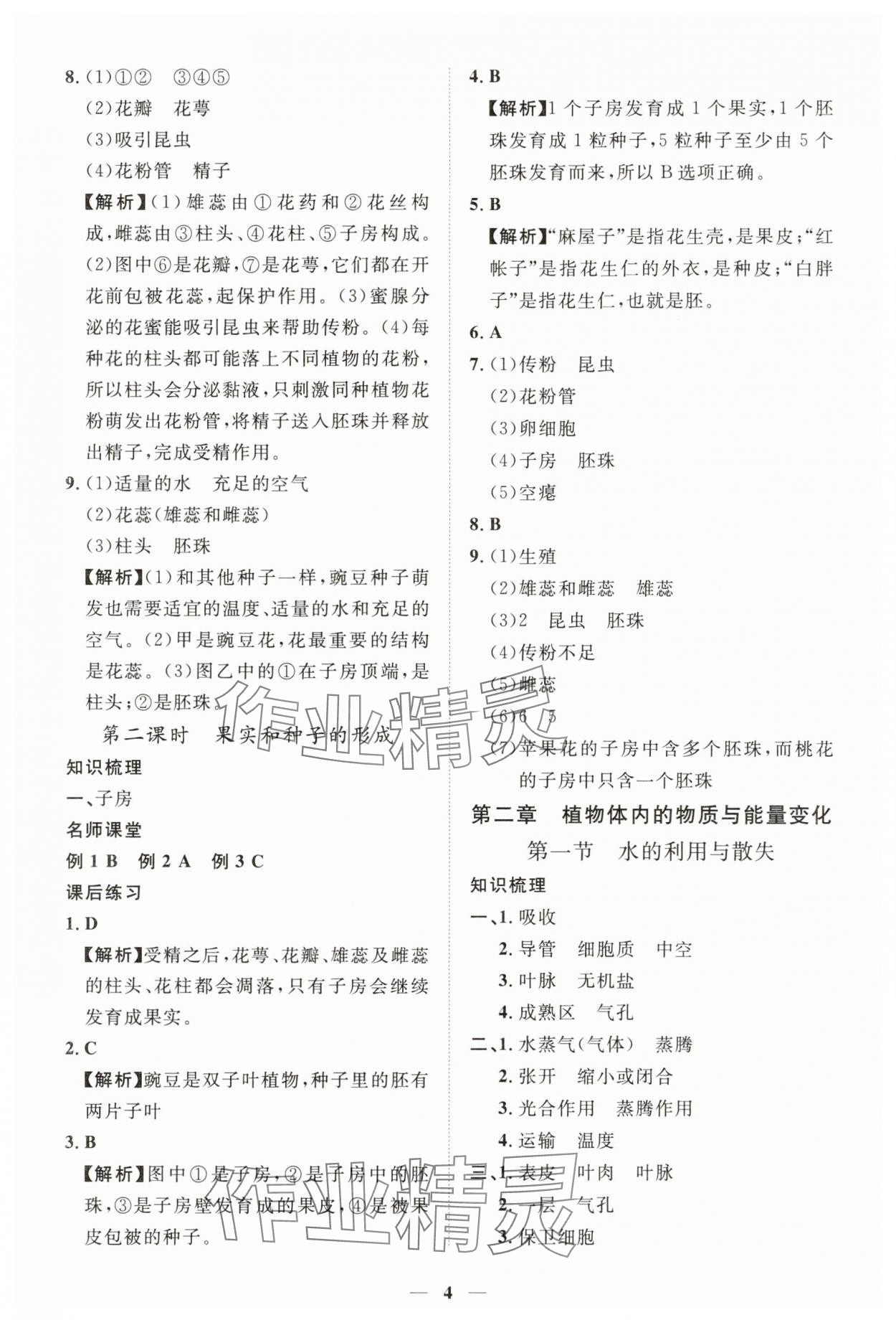 2025年一课一练创新练习七年级生物下册人教版 第4页