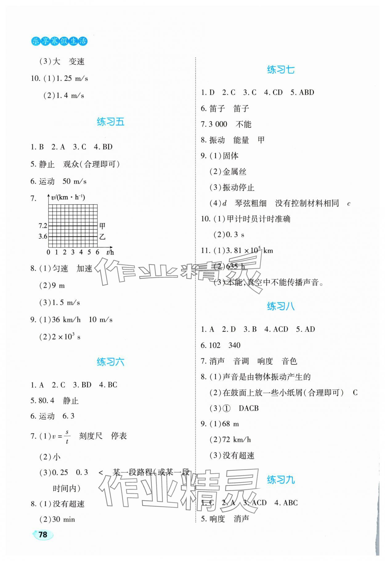 2025年樂享寒假生活八年級物理通用版 第2頁