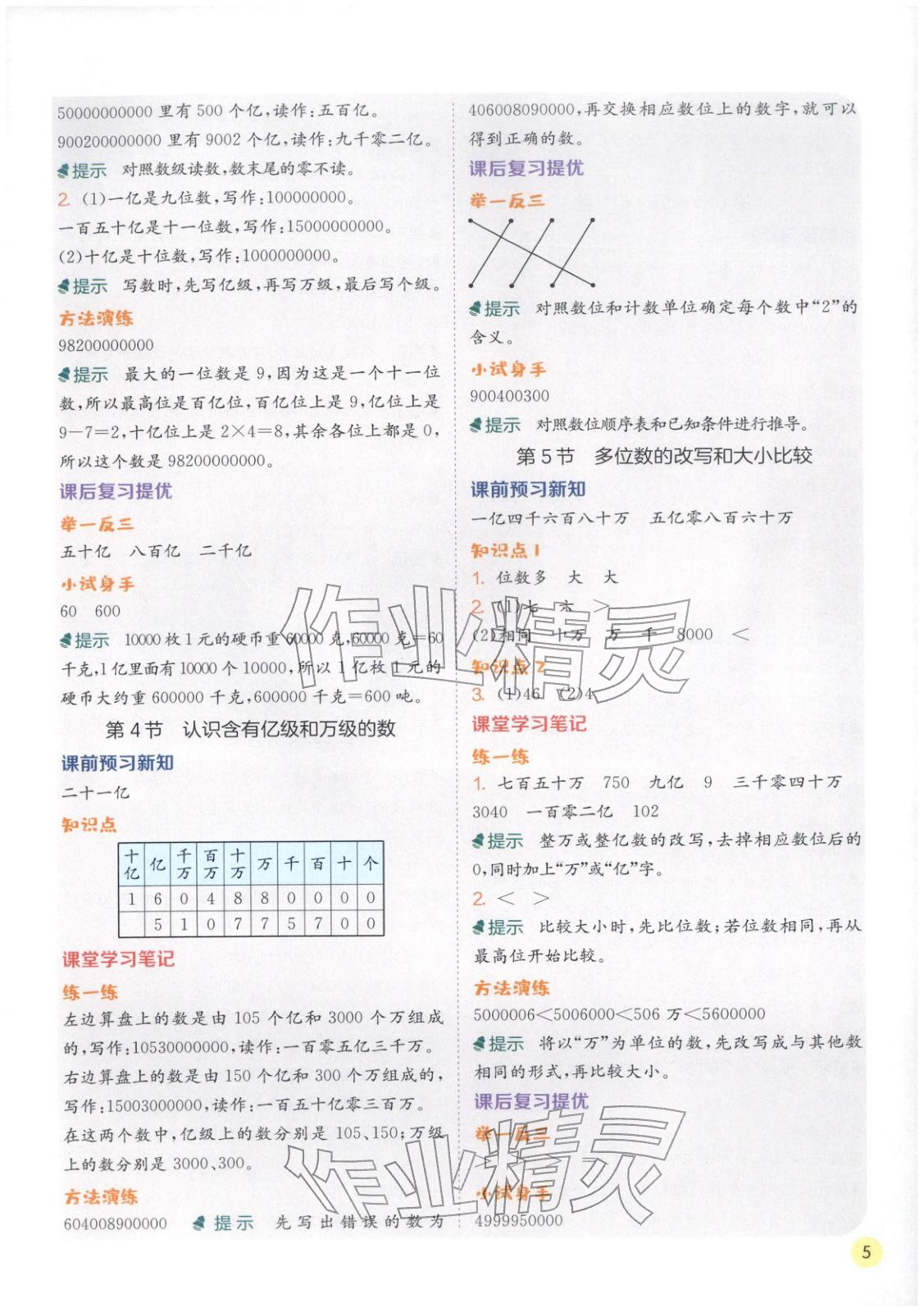 2026年实验班学霸笔记四年级数学下册苏教版&nbsp;第5页