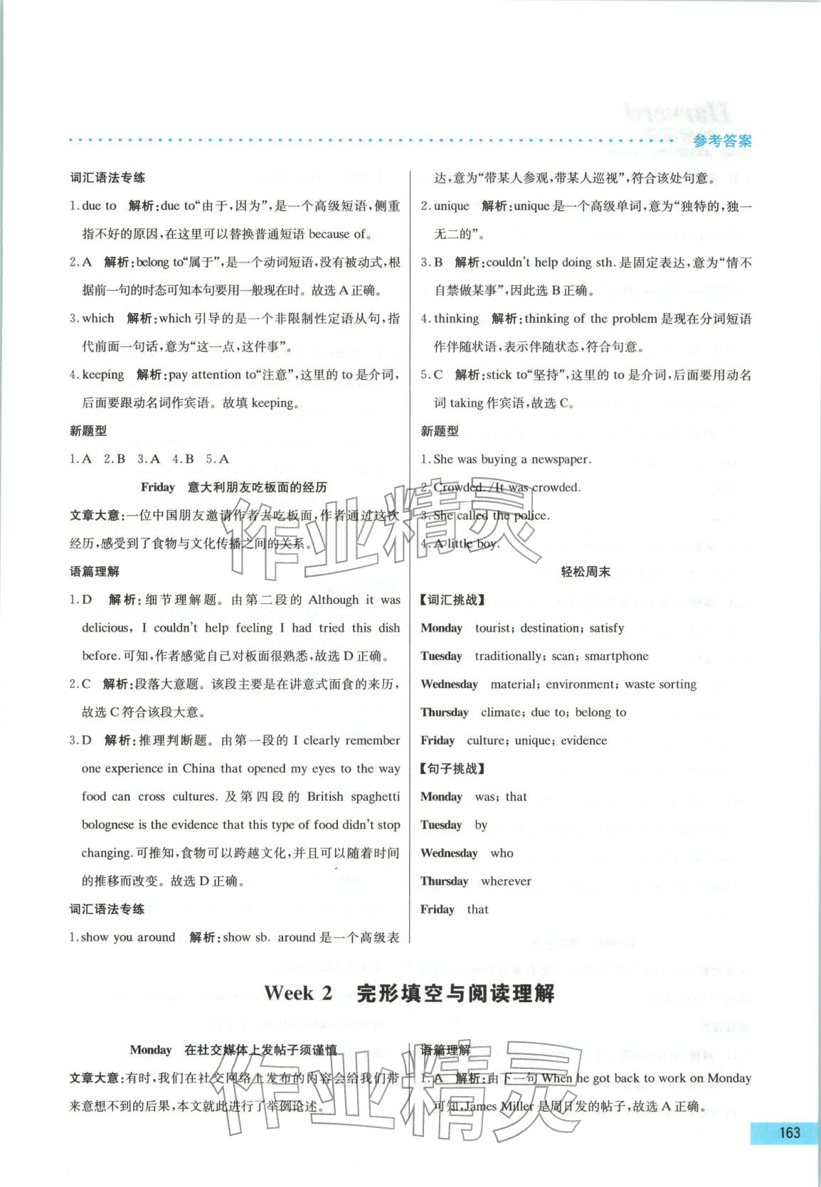 2025年哈佛英语完形填空与阅读理解巧学精练九年级英语 第3页