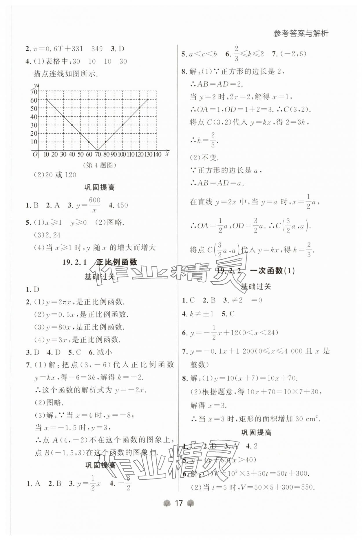 2025年点石成金金牌每课通八年级数学下册人教版辽宁专版 参考答案第17页