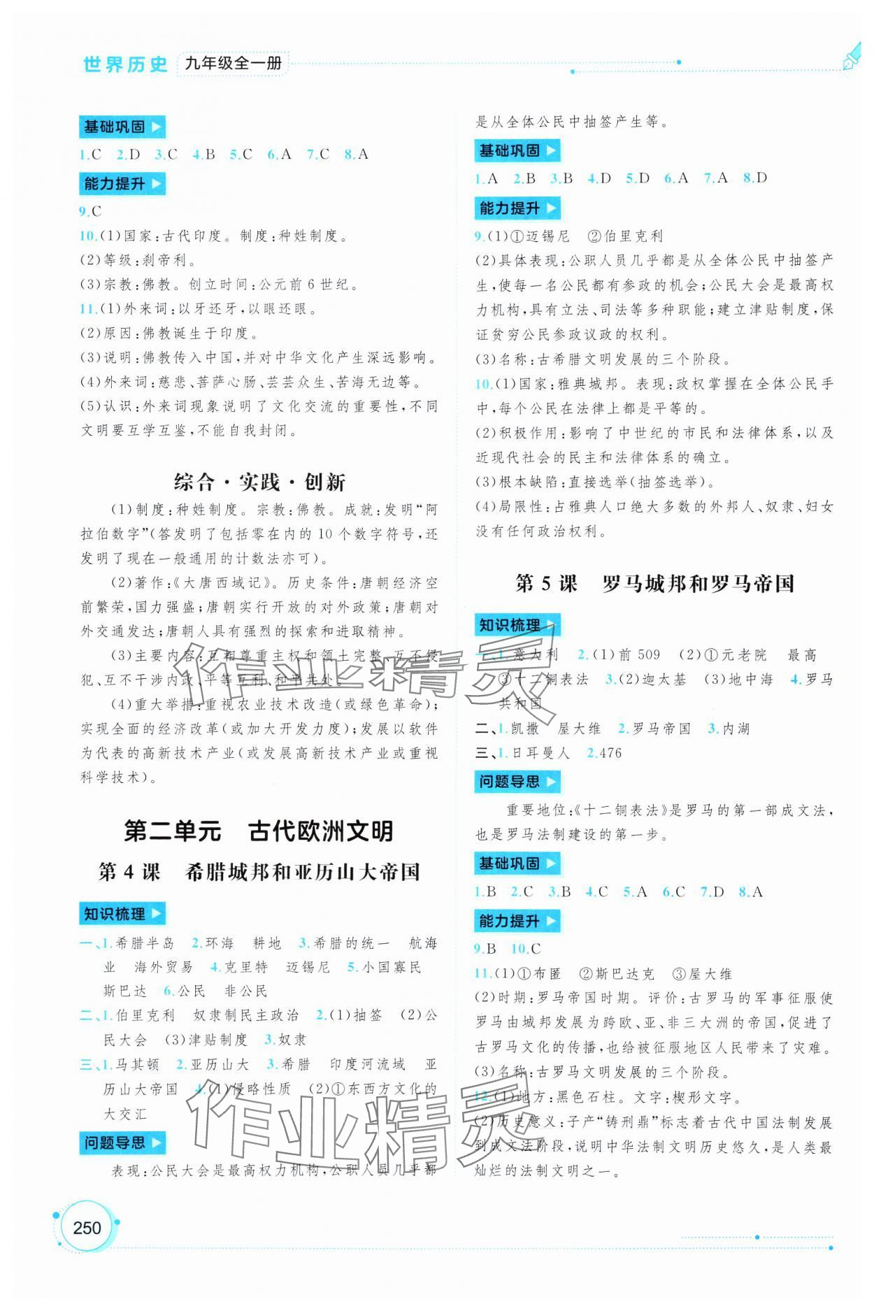 2024年新課程學(xué)習(xí)與測評同步學(xué)習(xí)九年級歷史全一冊人教版 第2頁