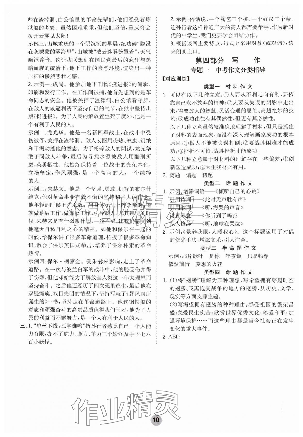 2025年中考大數(shù)據(jù)語(yǔ)文中考河北專版&nbsp;參考答案第10頁(yè)