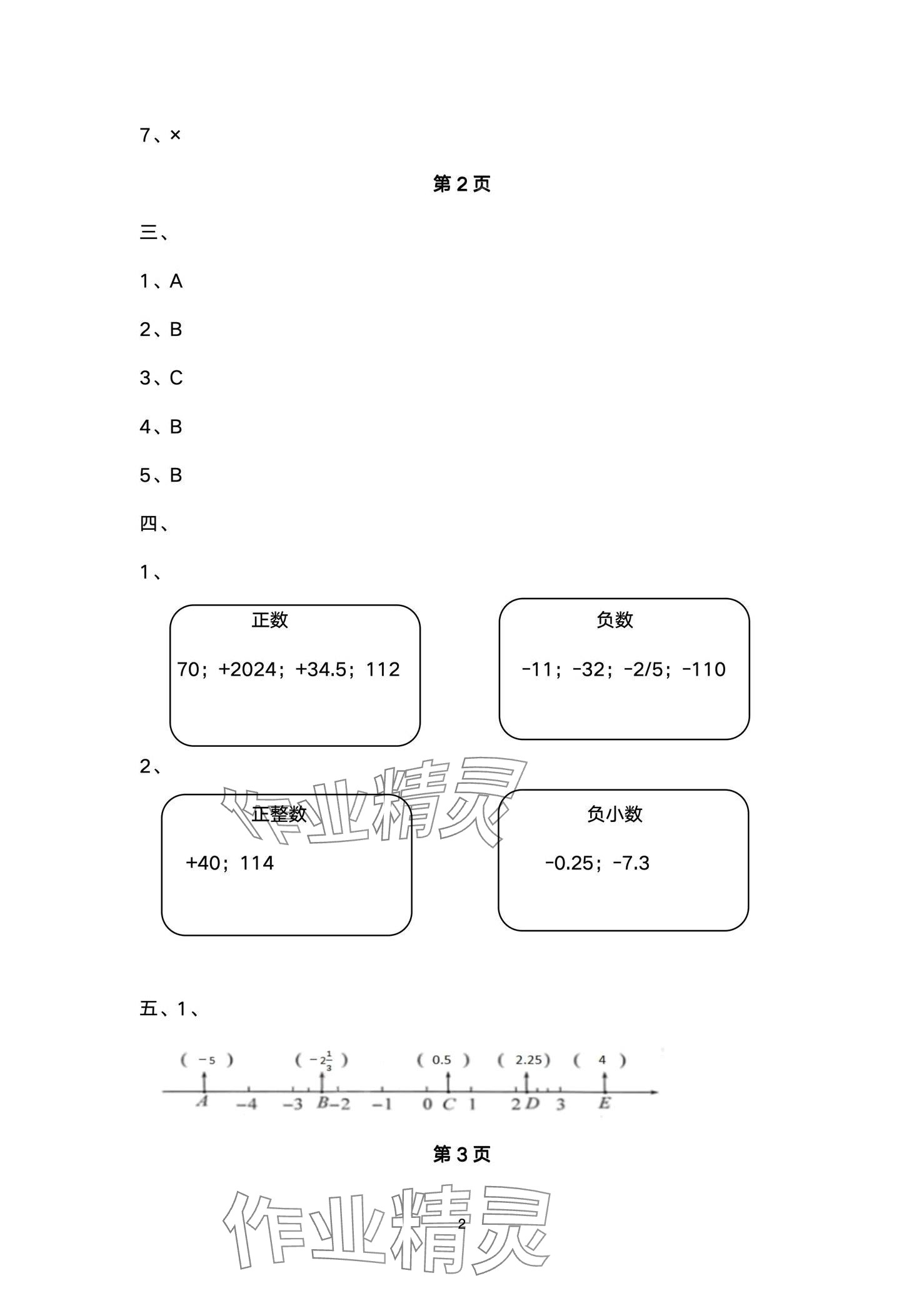 2024年全優(yōu)標(biāo)準(zhǔn)卷六年級數(shù)學(xué)下冊人教版 第2頁