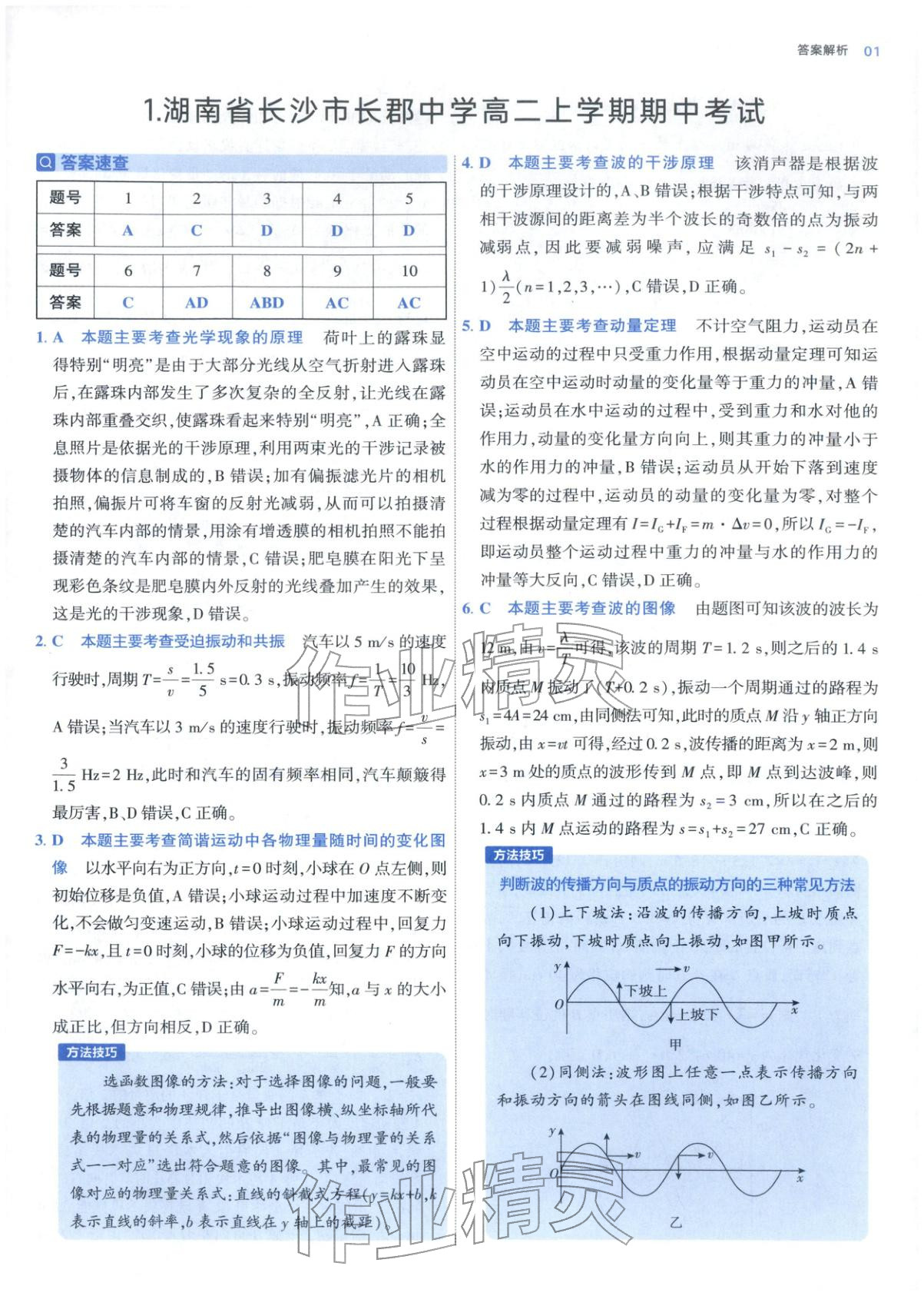 2025年期中期末名校名区真题精编高二物理上册人教版&nbsp;参考答案第1页