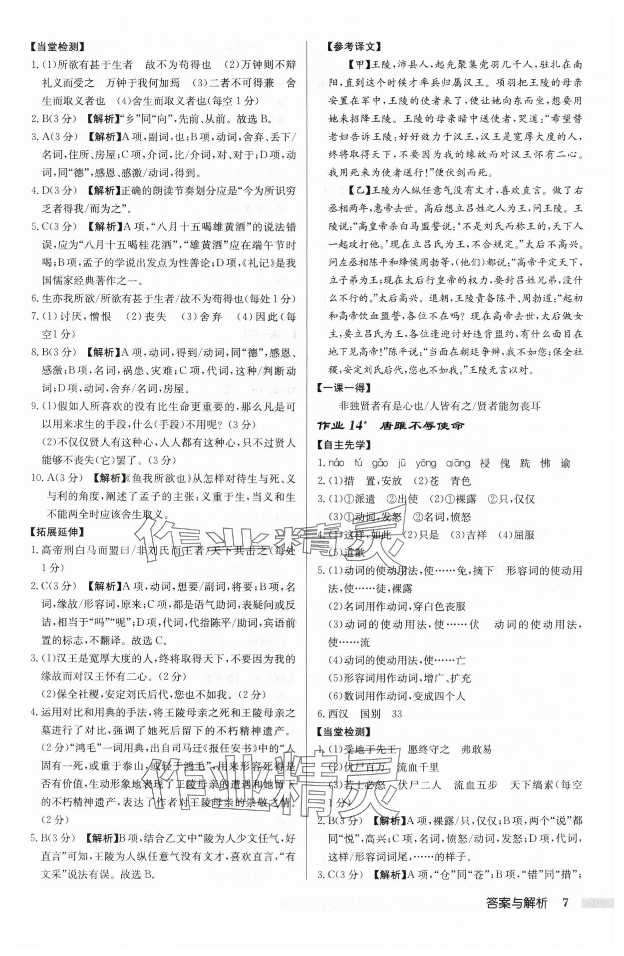 2025年啟東中學作業(yè)本九年級語文下冊人教版蘇北專版 第7頁