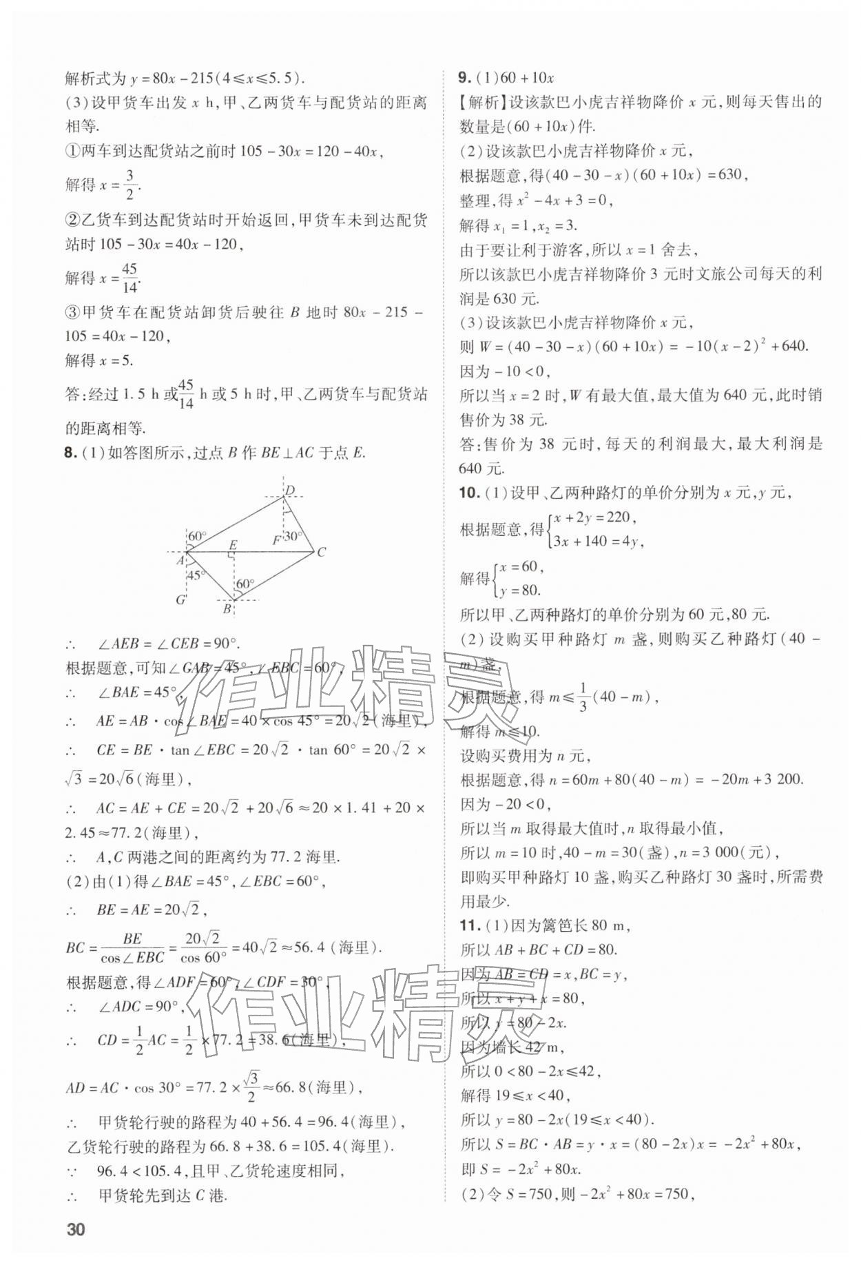 2026年中考复习指导与优化训练数学中考&nbsp;第30页