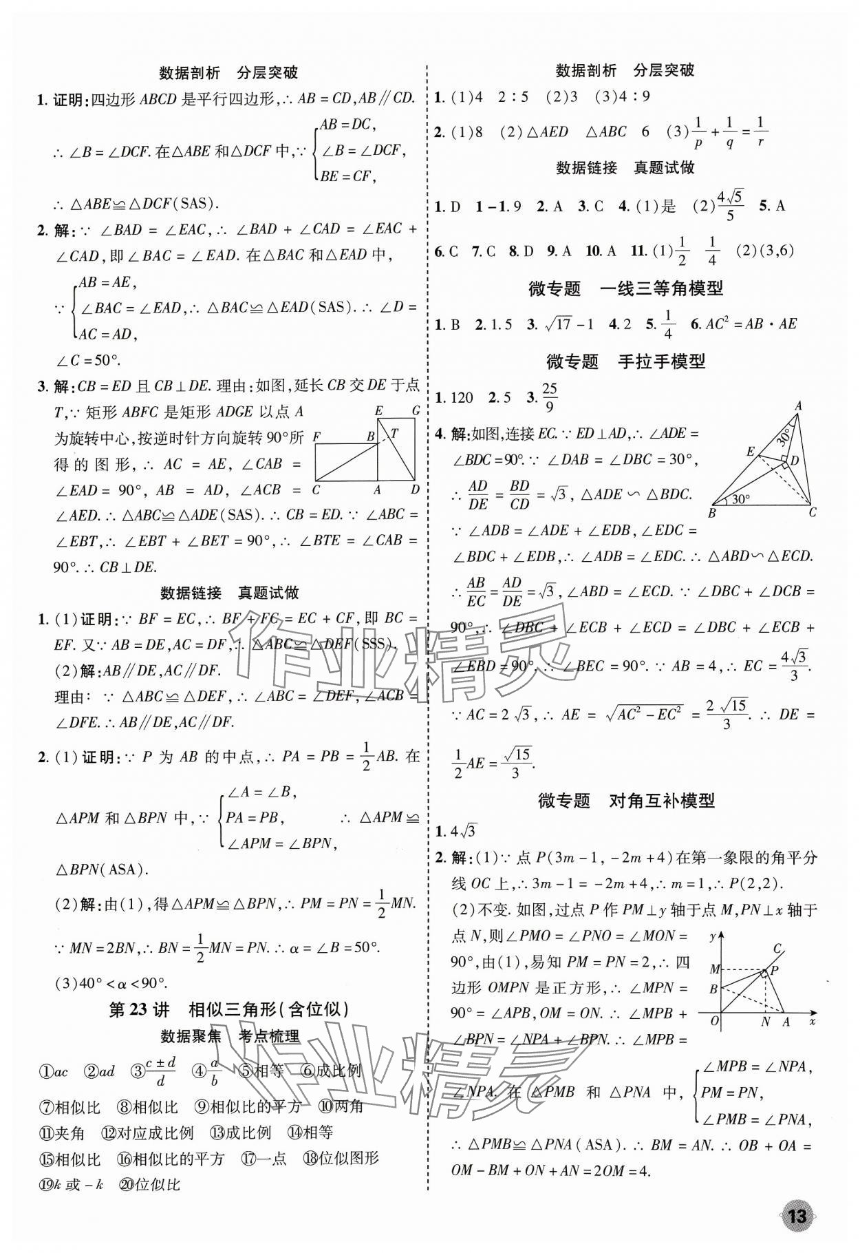 2024年中考大數(shù)據(jù)數(shù)學(xué)河北專版&nbsp;參考答案第13頁(yè)