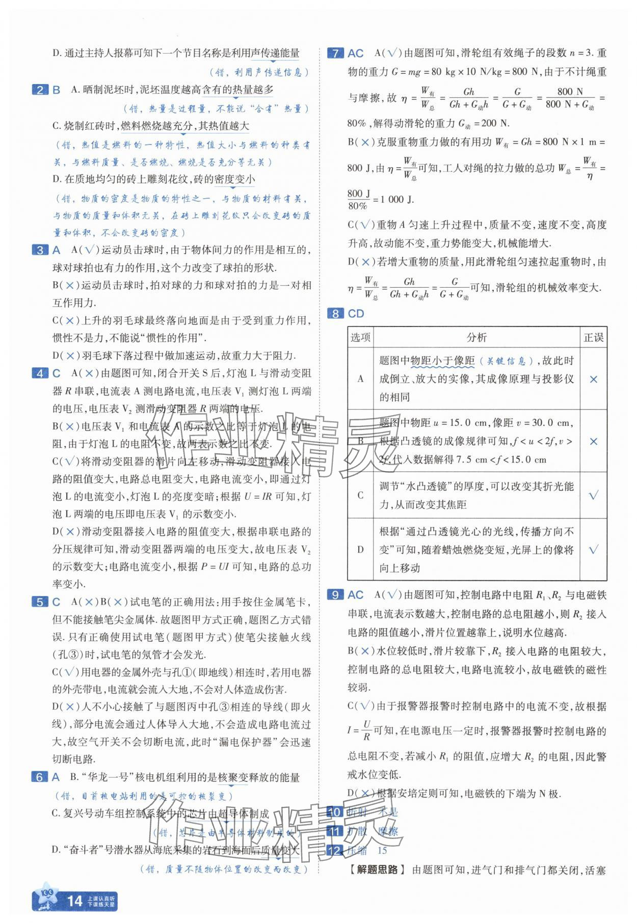 2025年金考卷中考45套匯編物理遼寧專(zhuān)版 參考答案第14頁(yè)