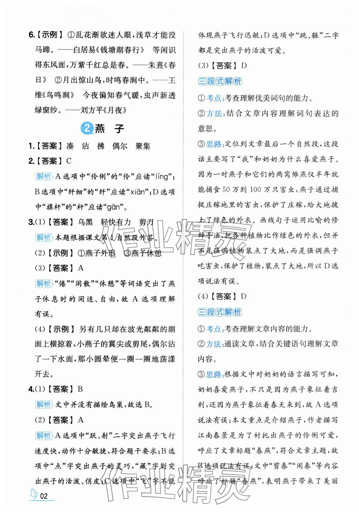 2025年一本同步训练三年级语文下册人教版福建专版 第2页