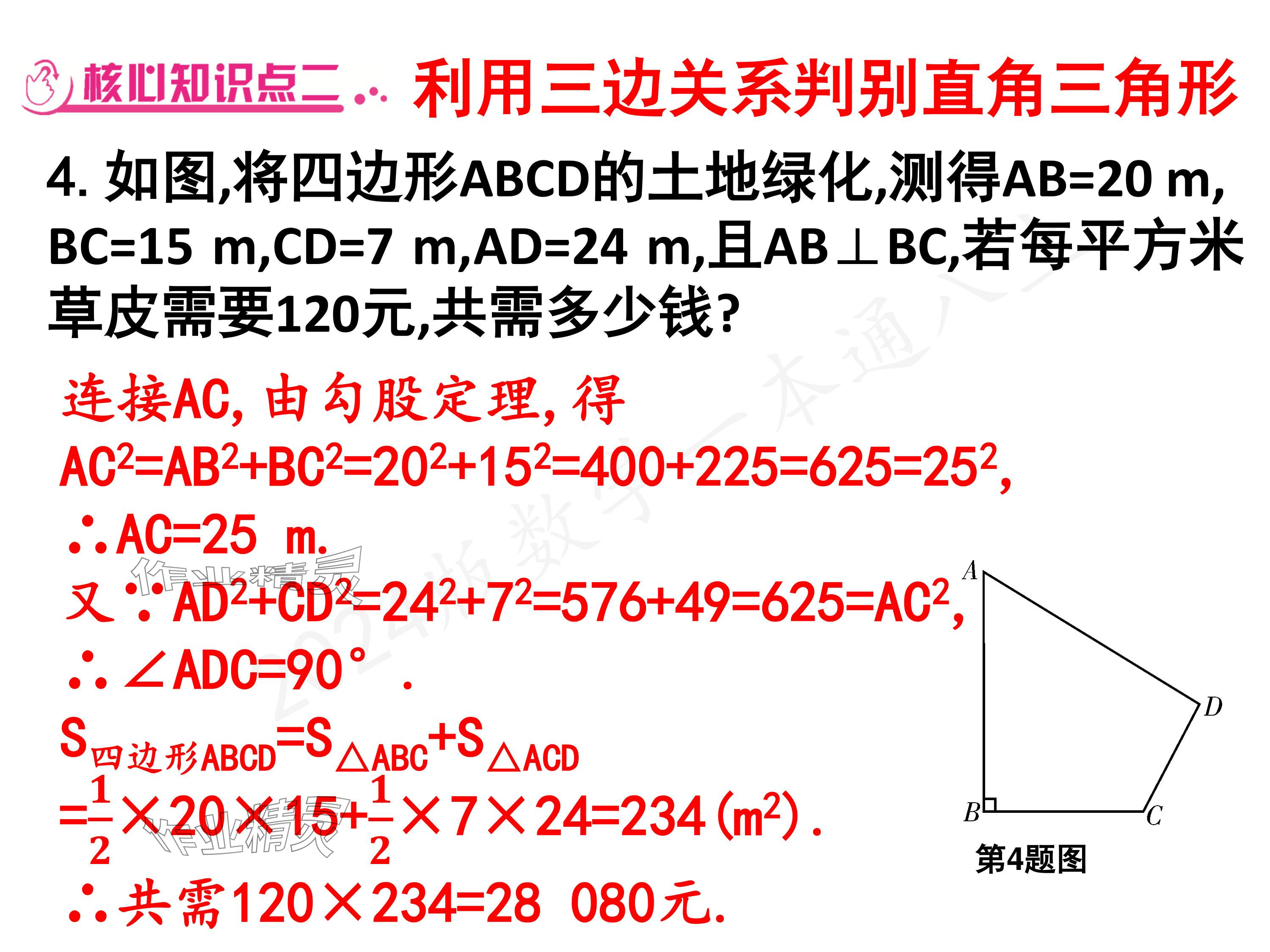 2024年一本通武漢出版社八年級數(shù)學上冊北師大版核心板 參考答案第16頁