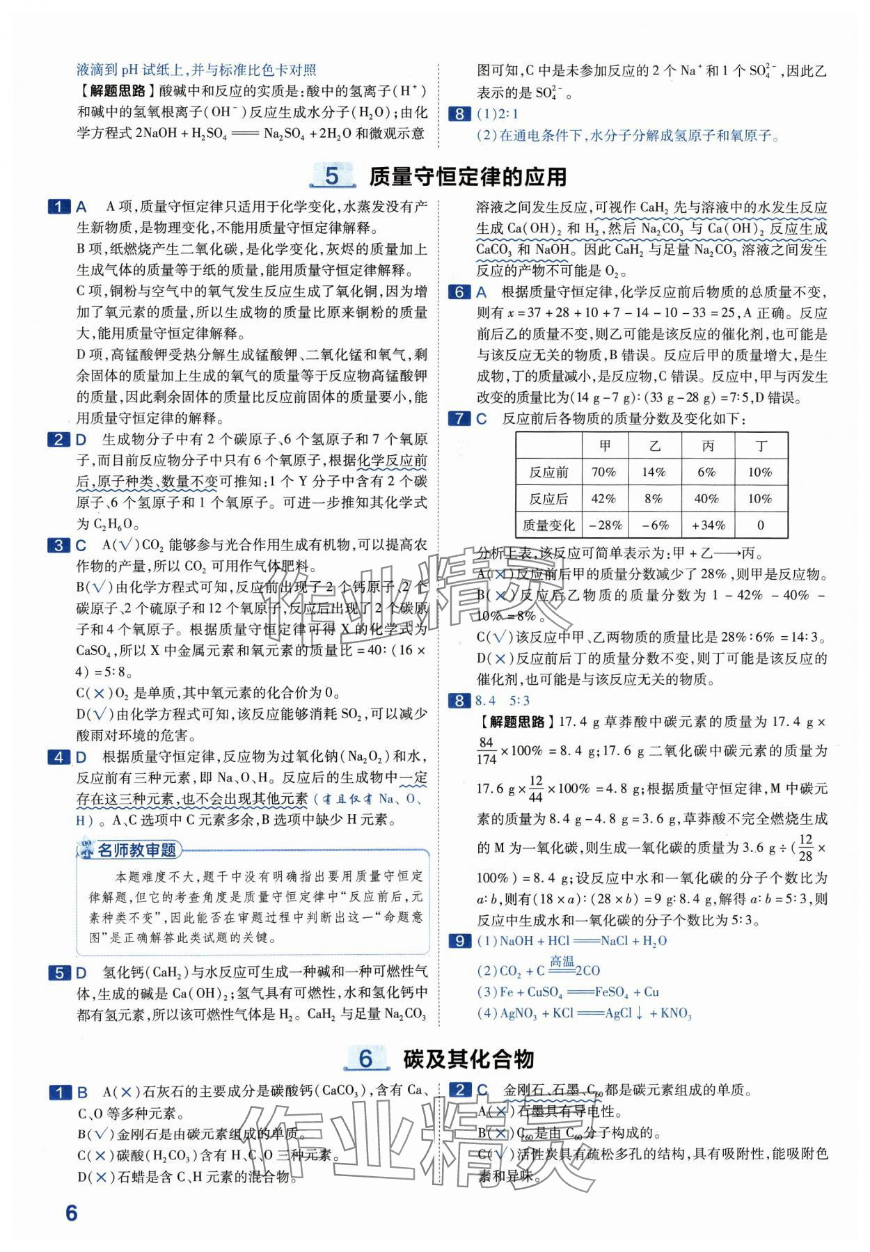 2024年金考卷中考45套匯編化學(xué)河南專(zhuān)版紫色封面 參考答案第6頁(yè)