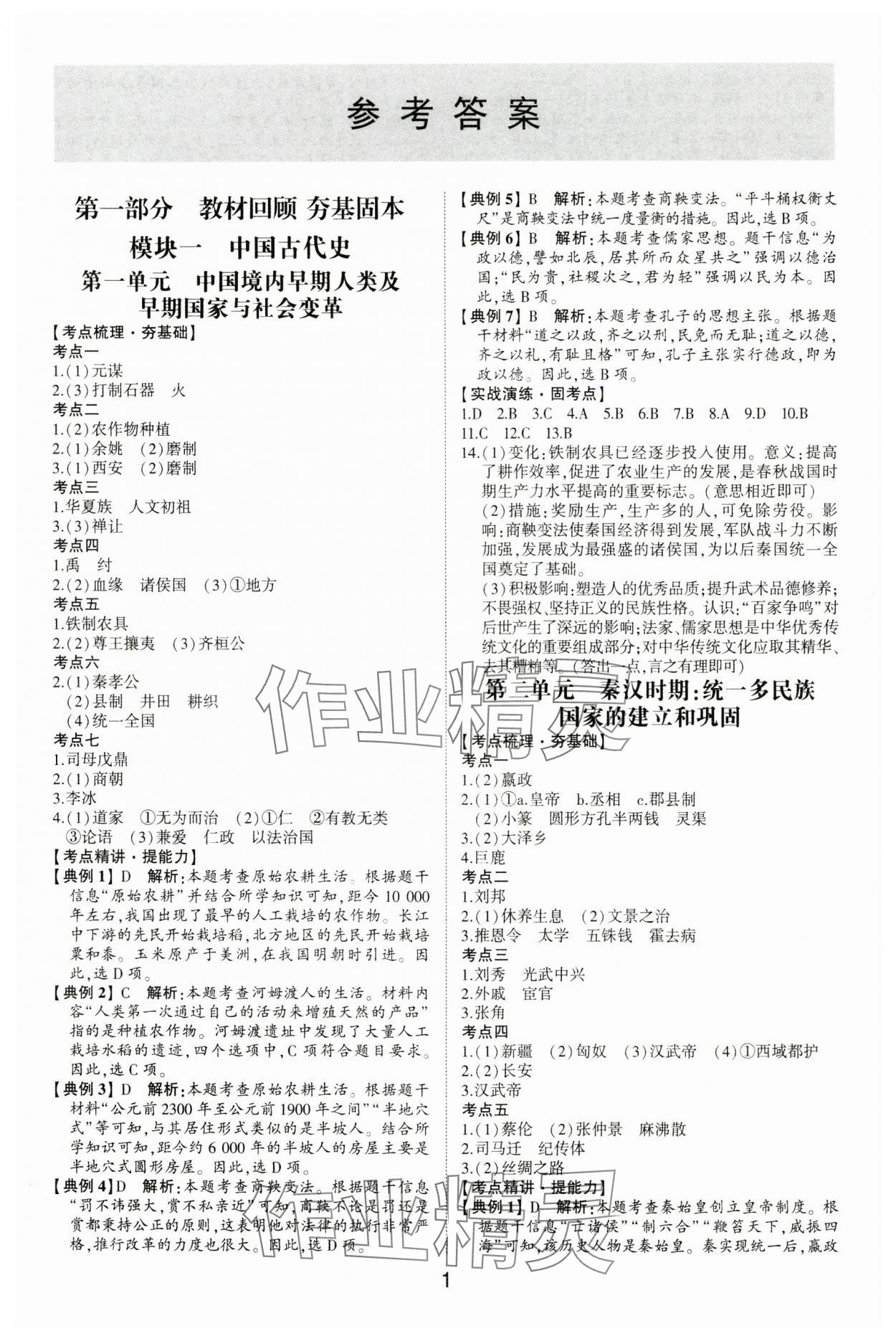 2025年初中總復習手冊山東科學技術出版社歷史 第1頁