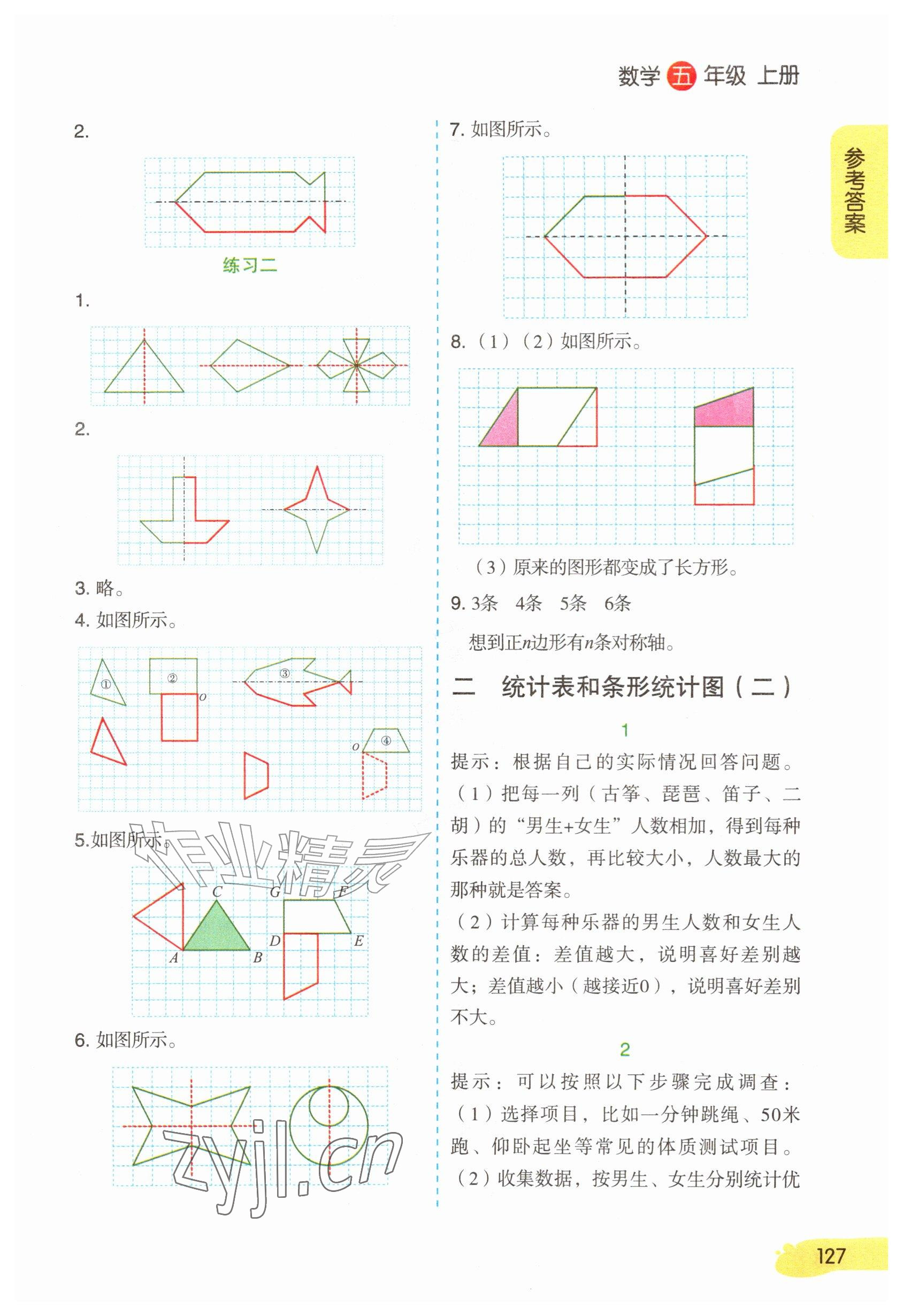 2026年教材课本五年级数学上册苏教版&nbsp;参考答案第2页