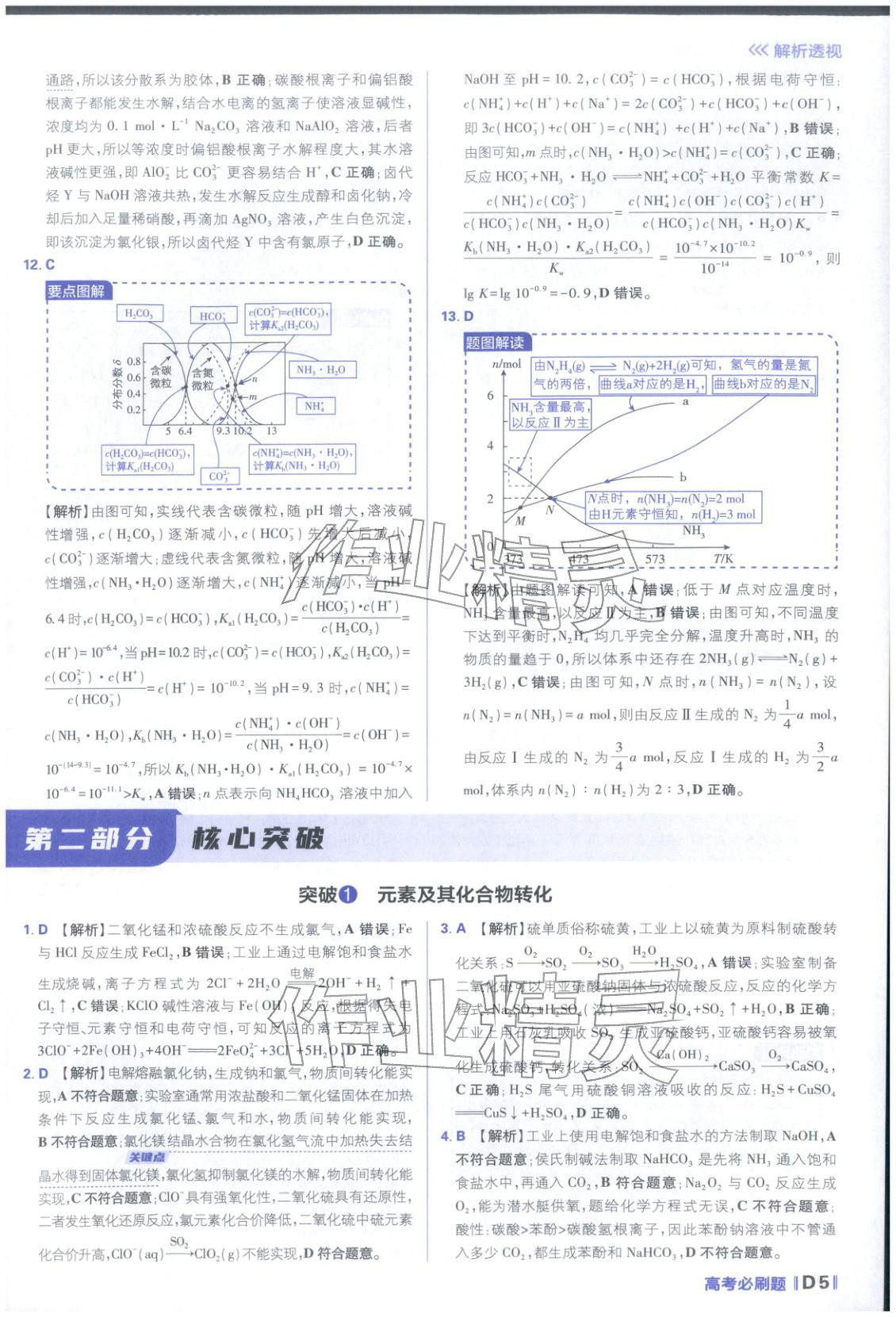 2026年高考必刷題分題型強(qiáng)化化學(xué)江蘇專版&nbsp;參考答案第5頁
