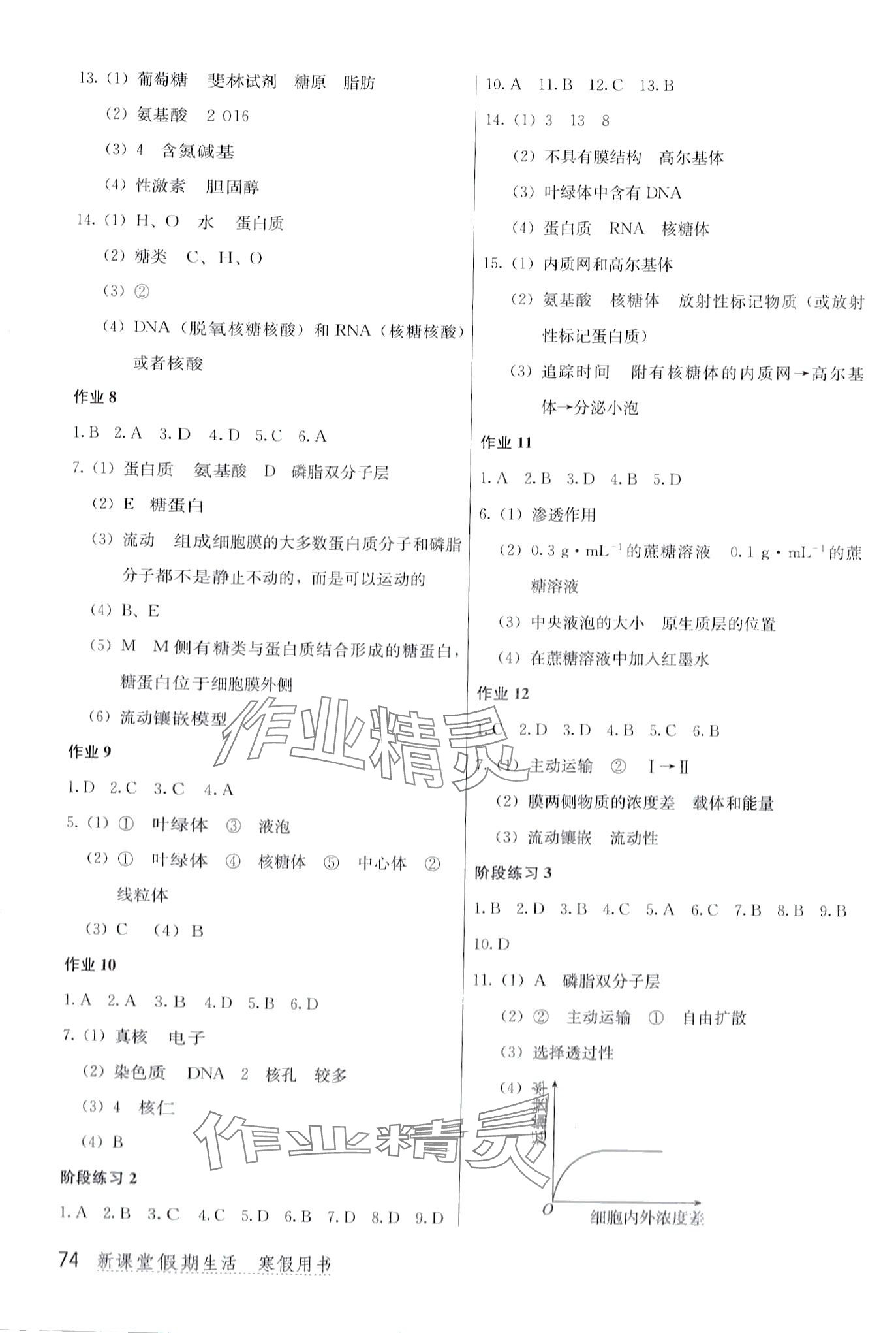 2024年新课堂假期生活寒假用书北京教育出版社高一生物 第2页