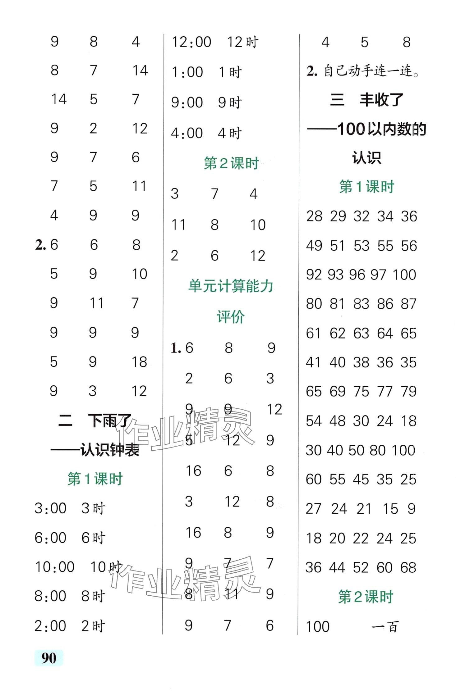 2024年小学学霸口算一年级数学下册青岛版山东专版&nbsp;第4页