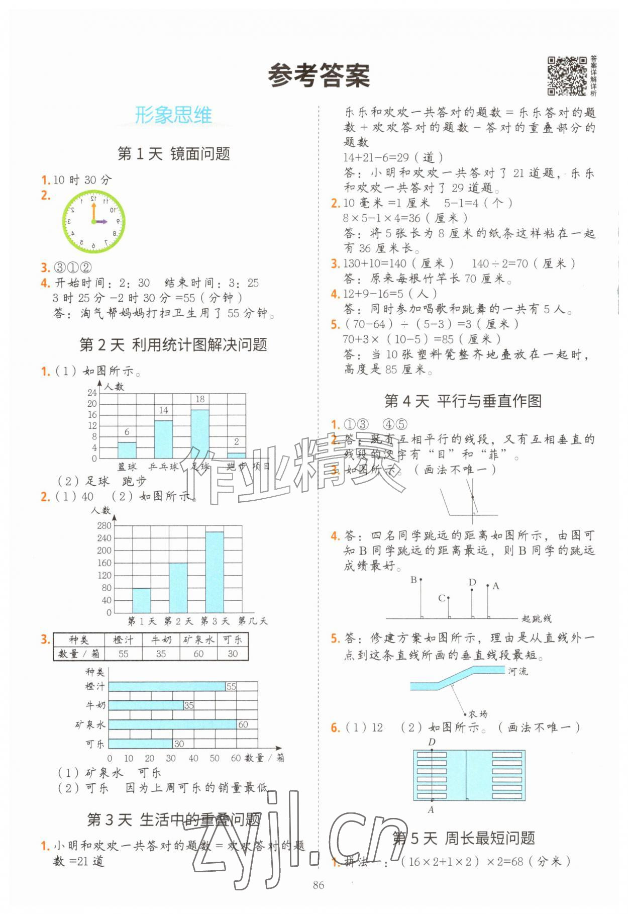 2026年暑假思维题二十一世纪出版社集团三年级数学&nbsp;参考答案第1页