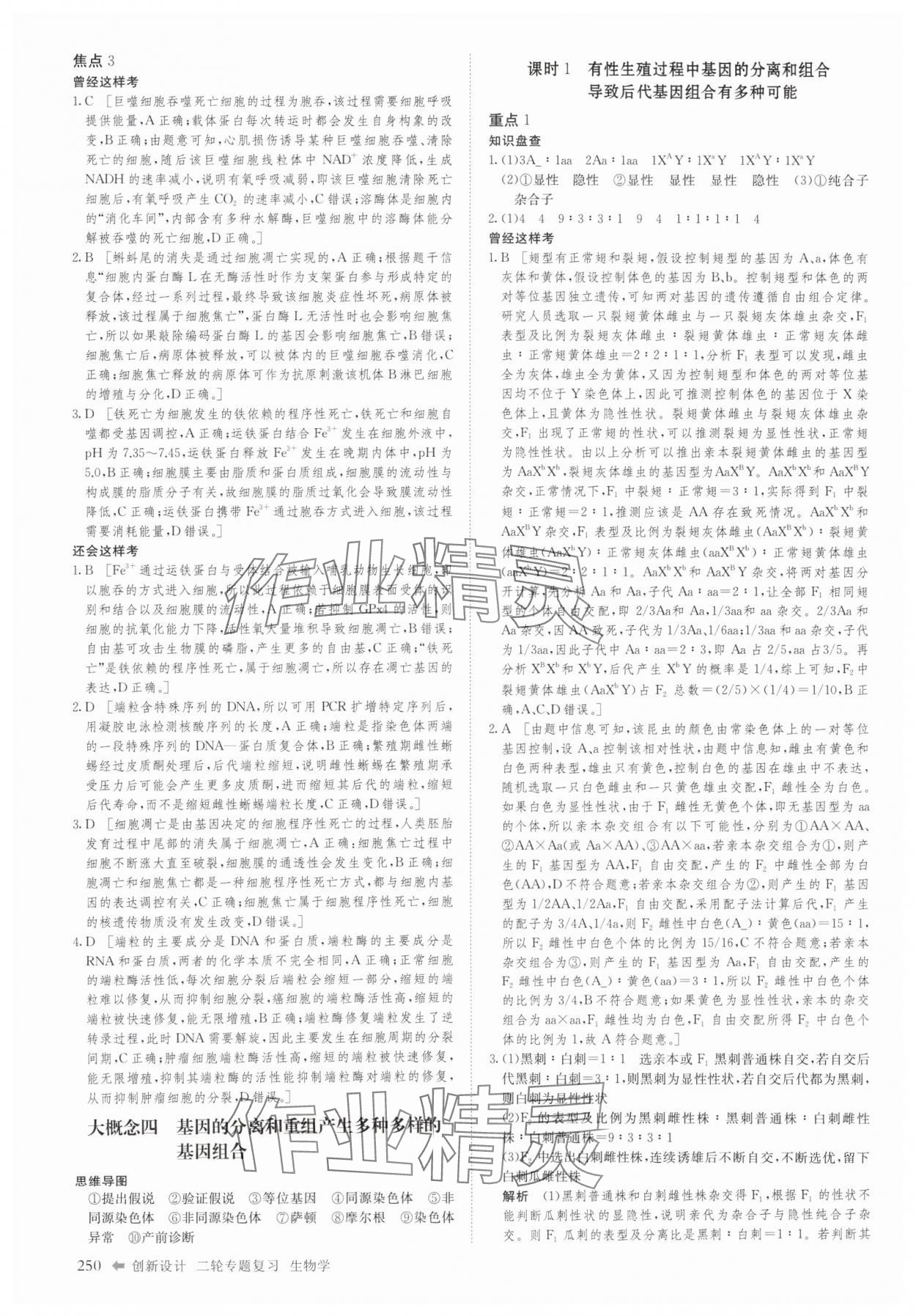 2025年創(chuàng)新設(shè)計二輪專題復(fù)習(xí)生物 參考答案第11頁