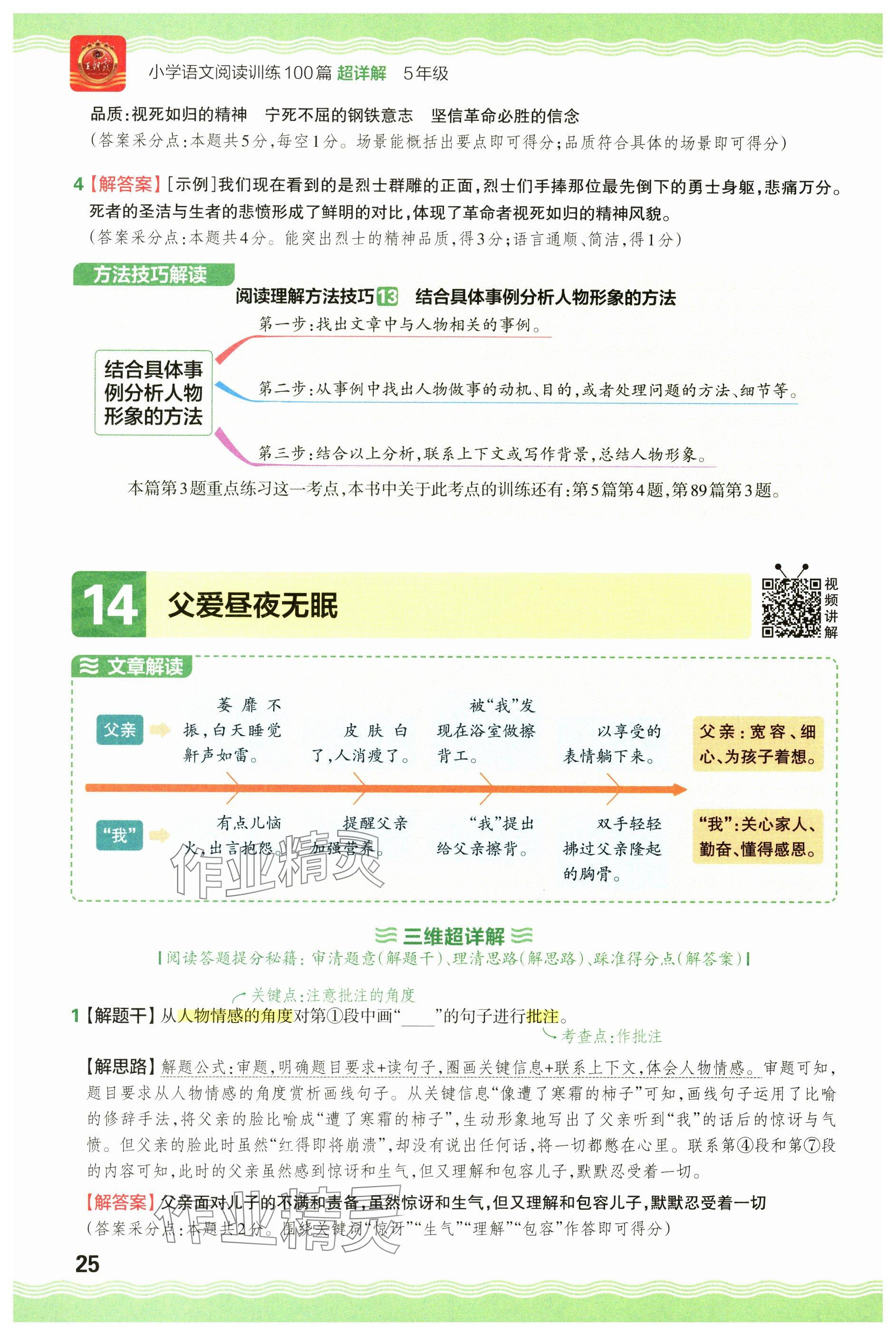 2024年王朝霞小學(xué)語(yǔ)文閱讀訓(xùn)練100篇五年級(jí) 參考答案第25頁(yè)