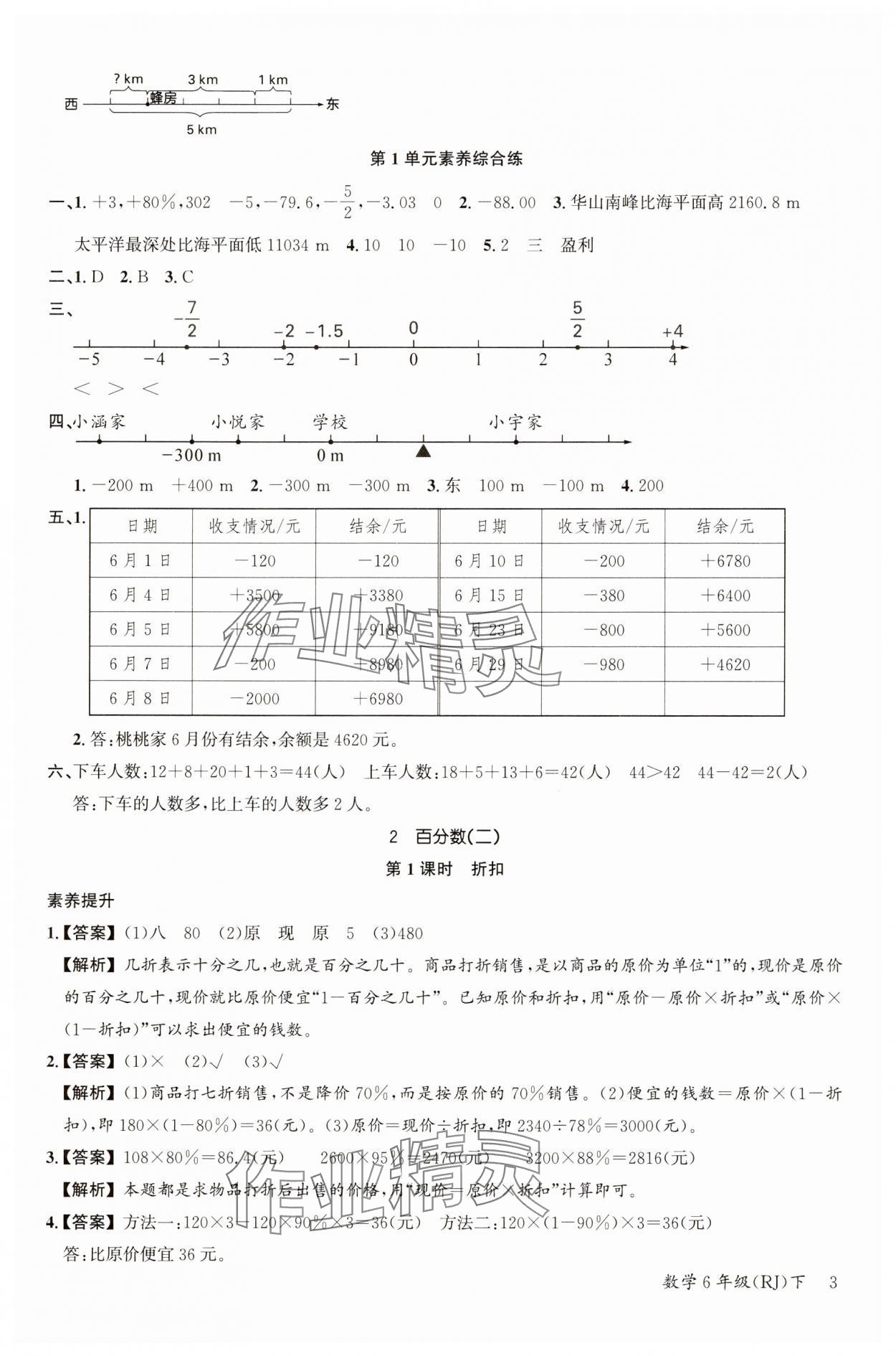 2025年素養(yǎng)天天練六年級(jí)數(shù)學(xué)下冊(cè)人教版 參考答案第3頁(yè)