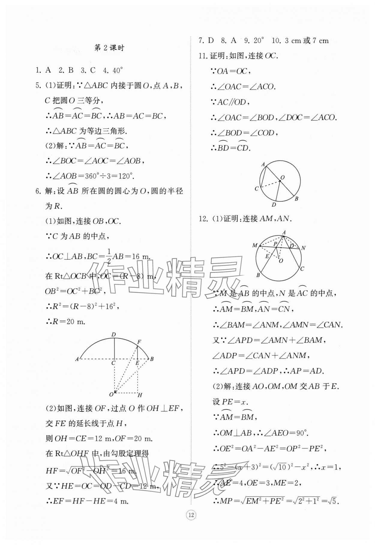 2025年同步练习册智慧拓展九年级数学上册青岛版菏泽专版&nbsp;第12页