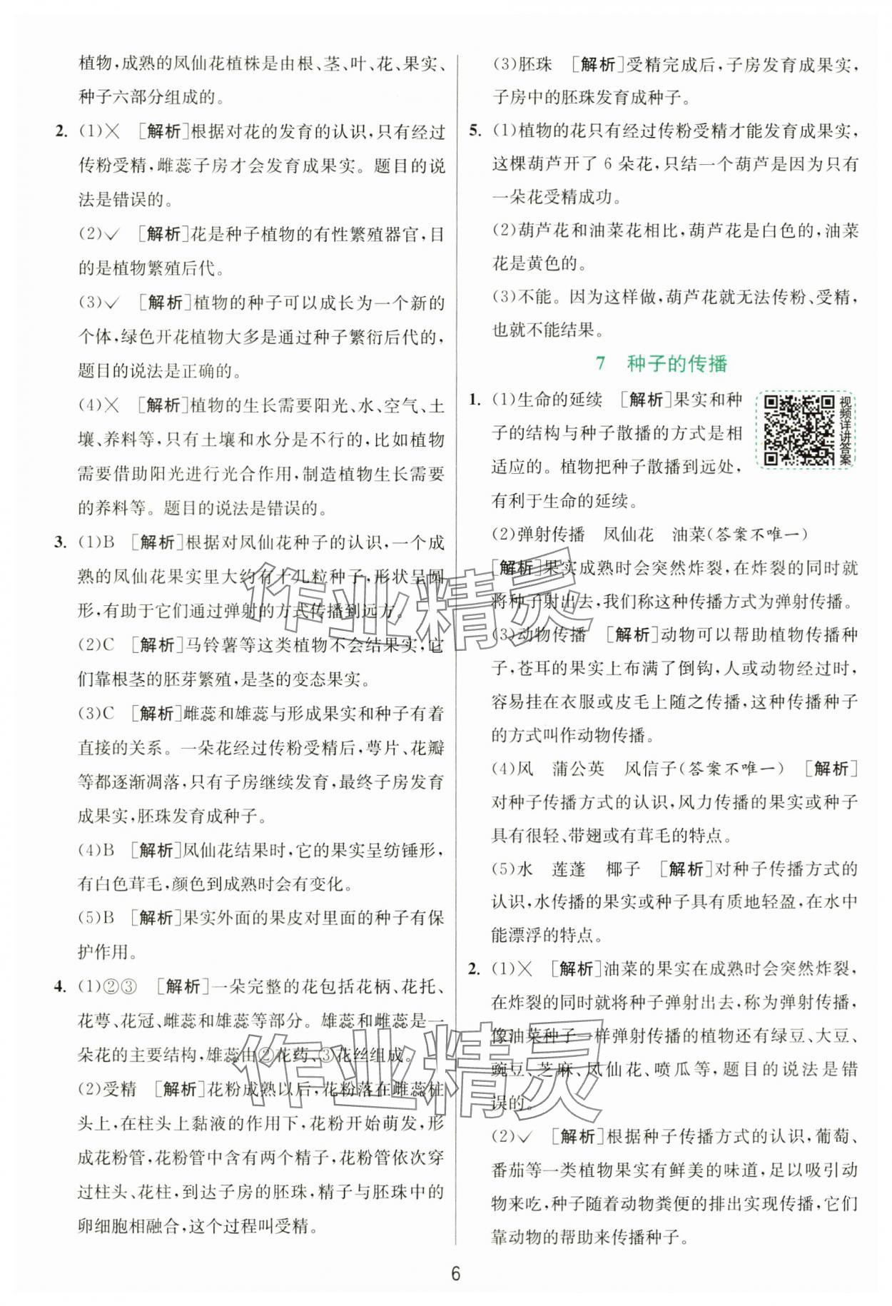 2025年實驗班提優訓練四年級科學下冊教科版 參考答案第6頁