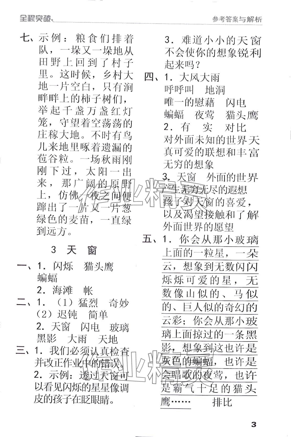 2024年全程突破四年级语文下册人教版 第3页