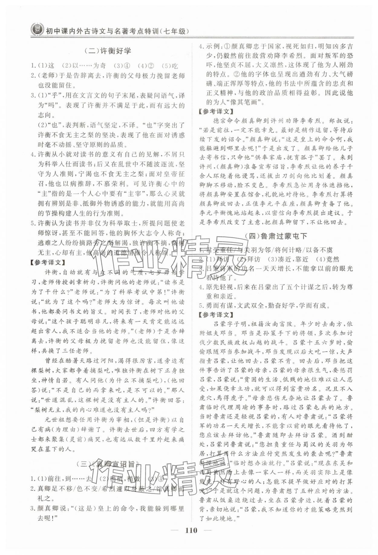 2025年课内外古诗文与名著考点特训七年级下册 第2页