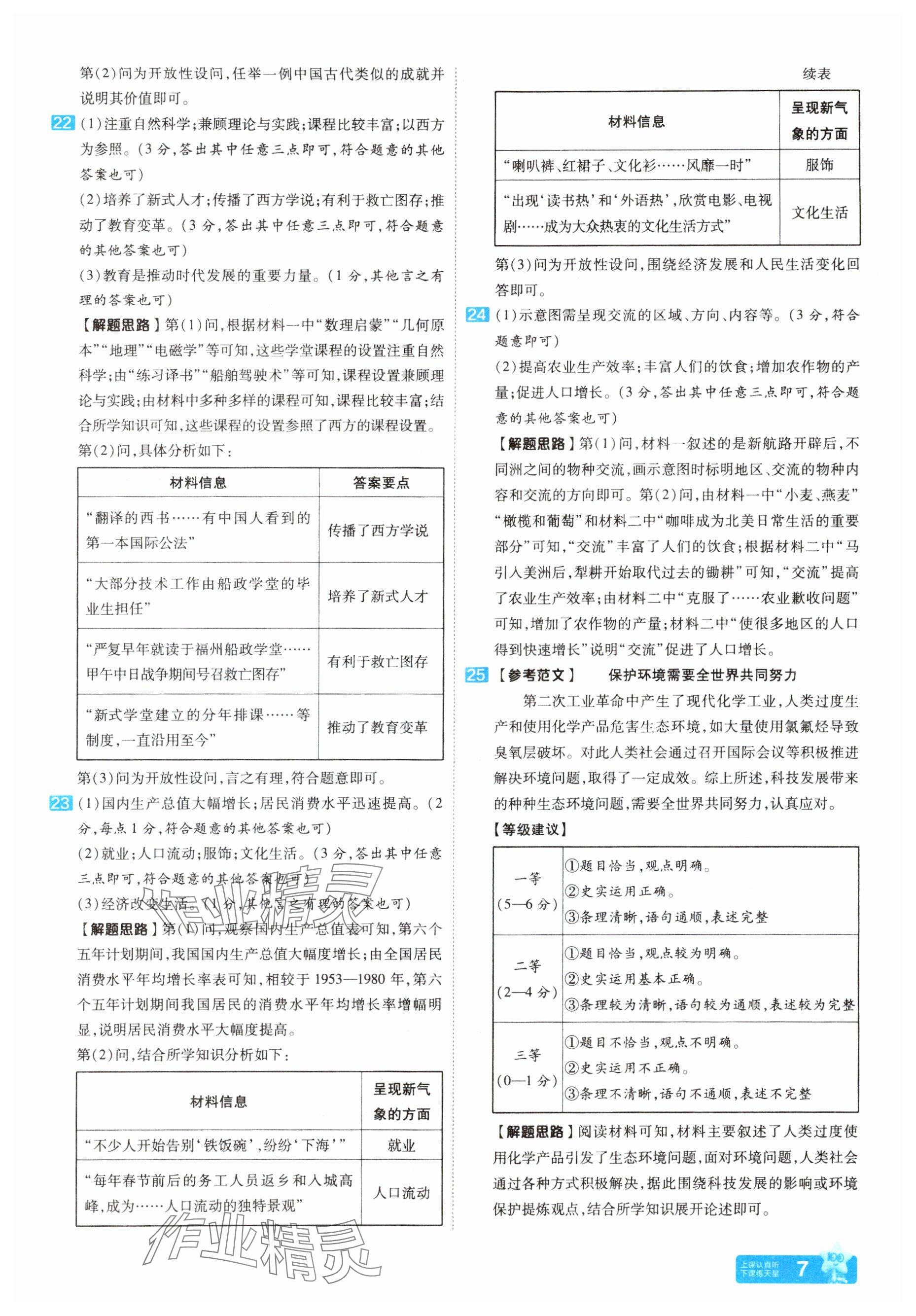 2025年金考卷45套匯編歷史河南專版 參考答案第7頁